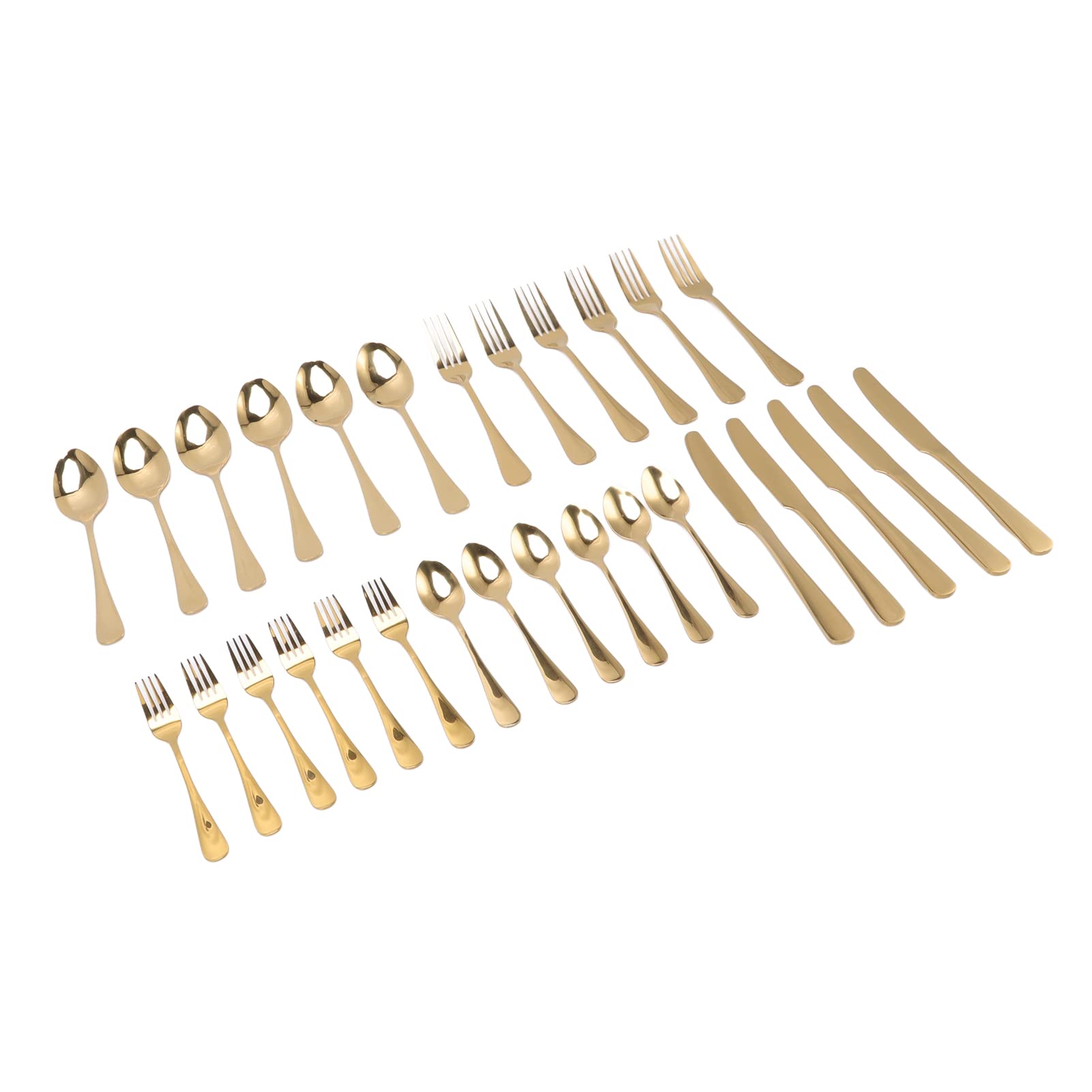 Premium 30-Piece Gold & Silver Stainless Steel Cutlery Set - Mirror Finish Knives, Forks & Spoons - Elegant Flatware for Wedding Gifts, Dinner Parties & Home Decor