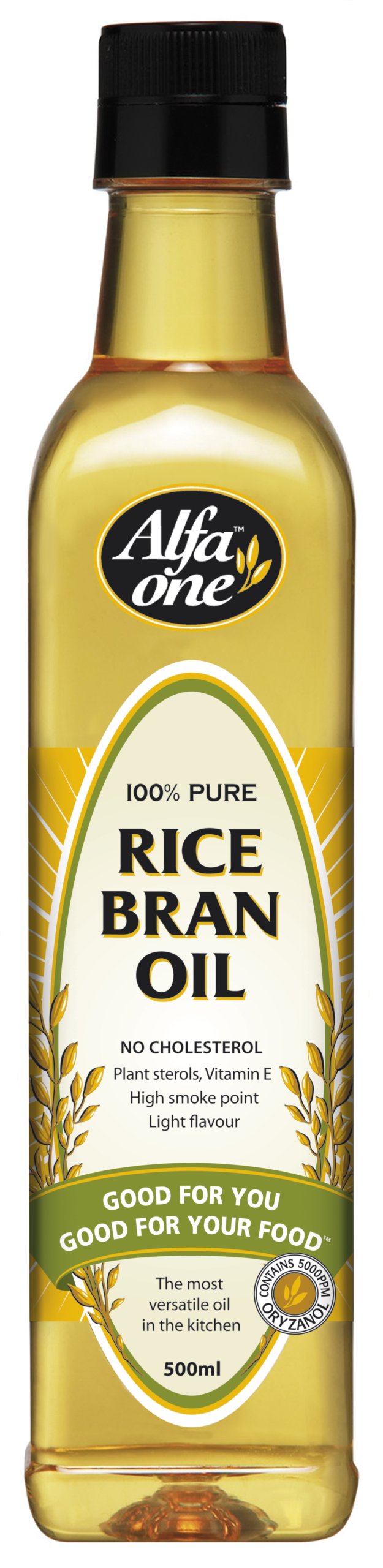 Alfa One Rice Bran Oil - 6 Pack (500ml Each) - Healthy Cooking Oil for Frying, Baking & Salad Dressings - Non-GMO, Gluten-Free & High in Vitamin E