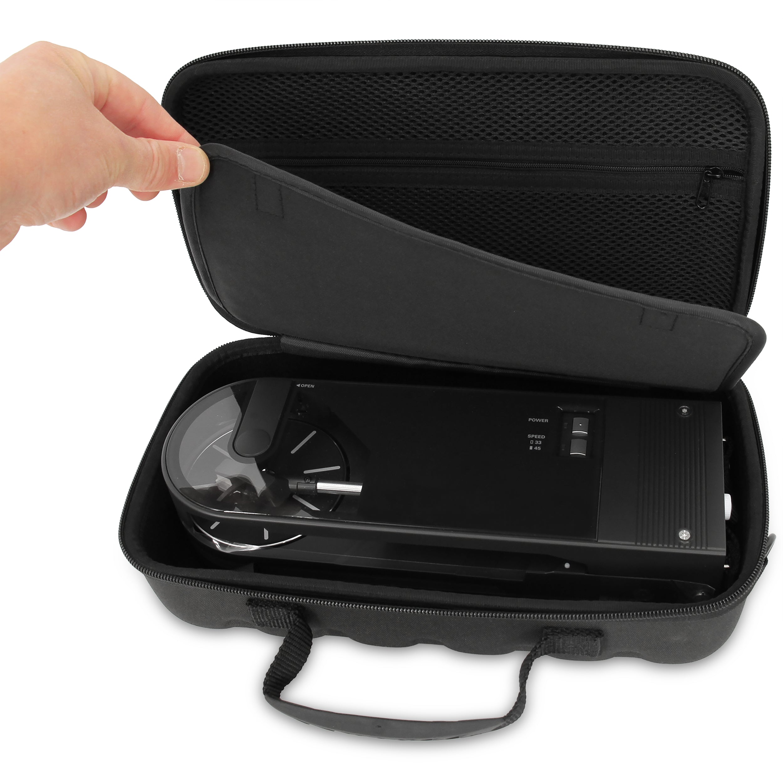 Audio Technica Sound Burger Protective Travel Case for AT-SB727 Portable Turntable - Durable Black or Gray Cover - Perfect for DJs, Travel & Vinyl Record Storage