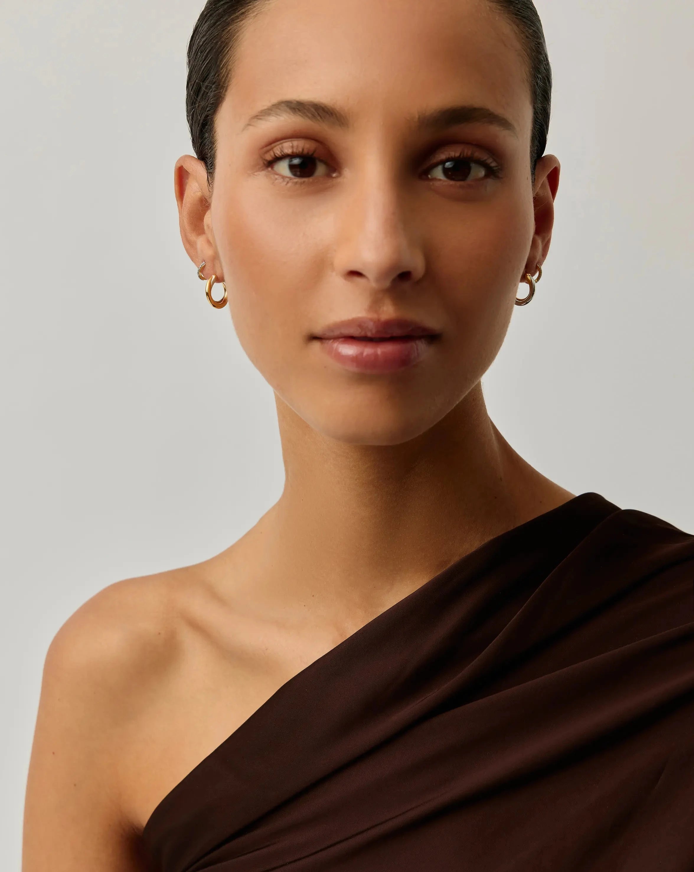 Lucy Williams Entwine Hoop Earrings & Pave Huggies Set - Mixed Metal & 18k Gold Vermeil Jewelry for Women | Everyday Wear, Date Night, Gift Giving