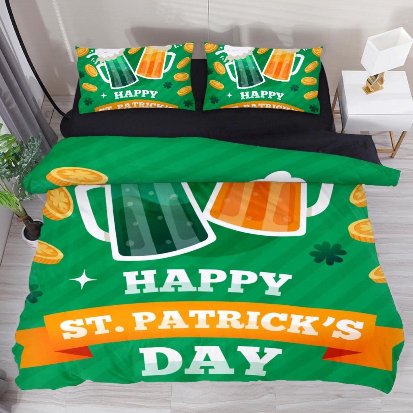 Premium Twin Comforter Set - Light Green Beer 68