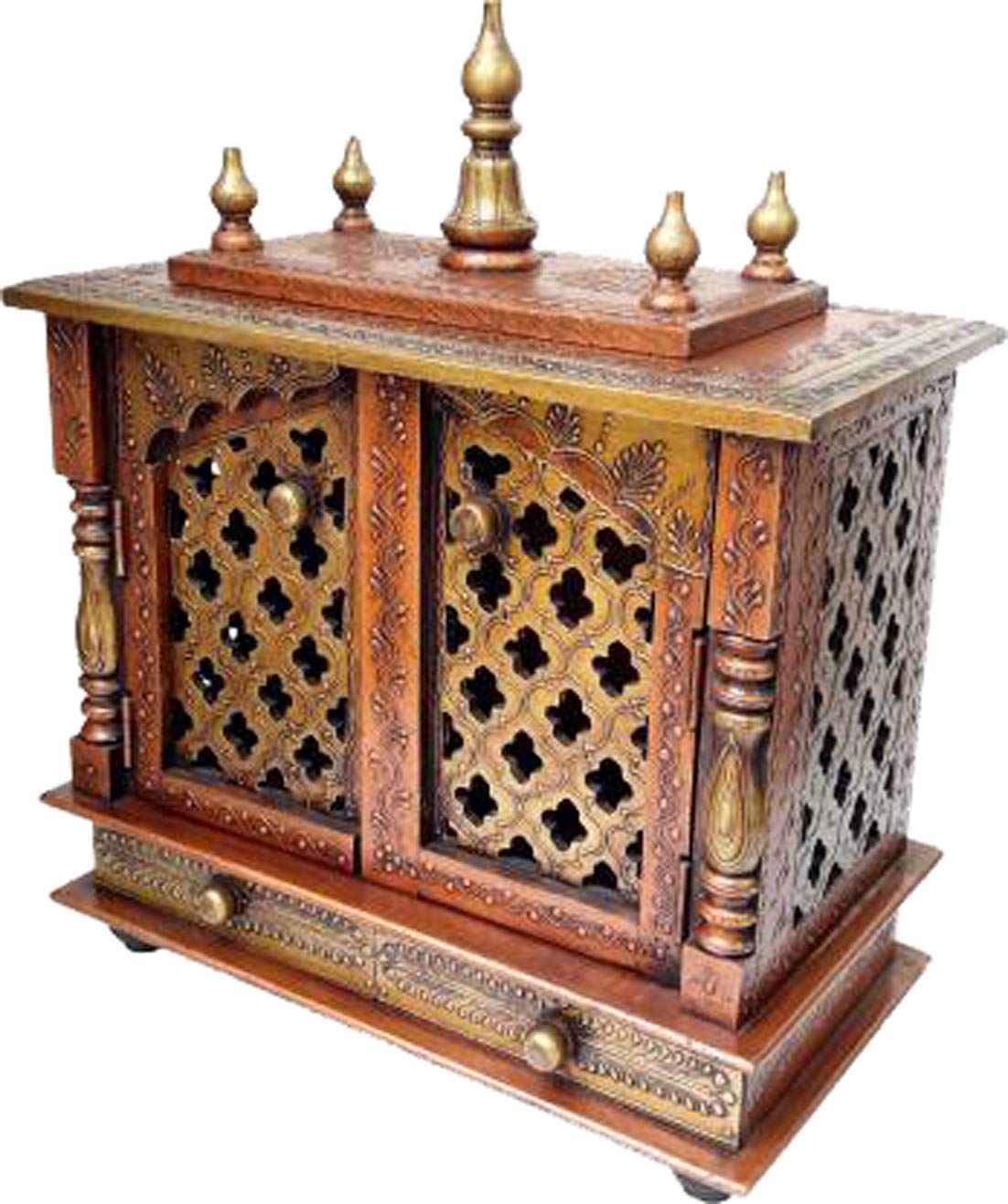 Handcrafted Wooden Puja Mandir for Home & Office - Traditional Hindu Temple for Daily Worship, Navratri & Diwali Decor - Perfect Spiritual Gift for Festive Seasons