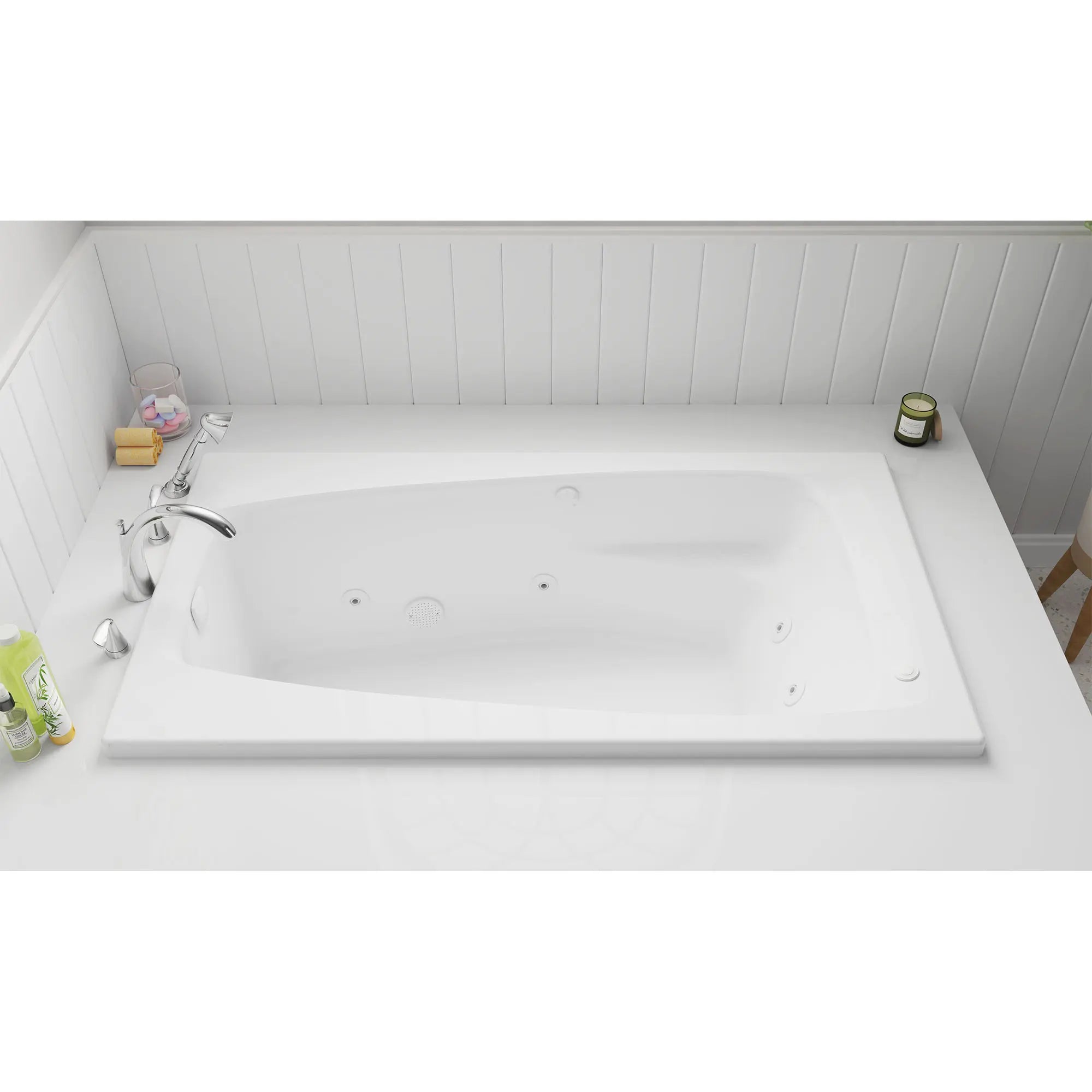 EverClean 60-Inch Acrylic Rectangular Drop-In Whirlpool Bathtub - Spa Luxury for Master Bathroom & Relaxation Retreat