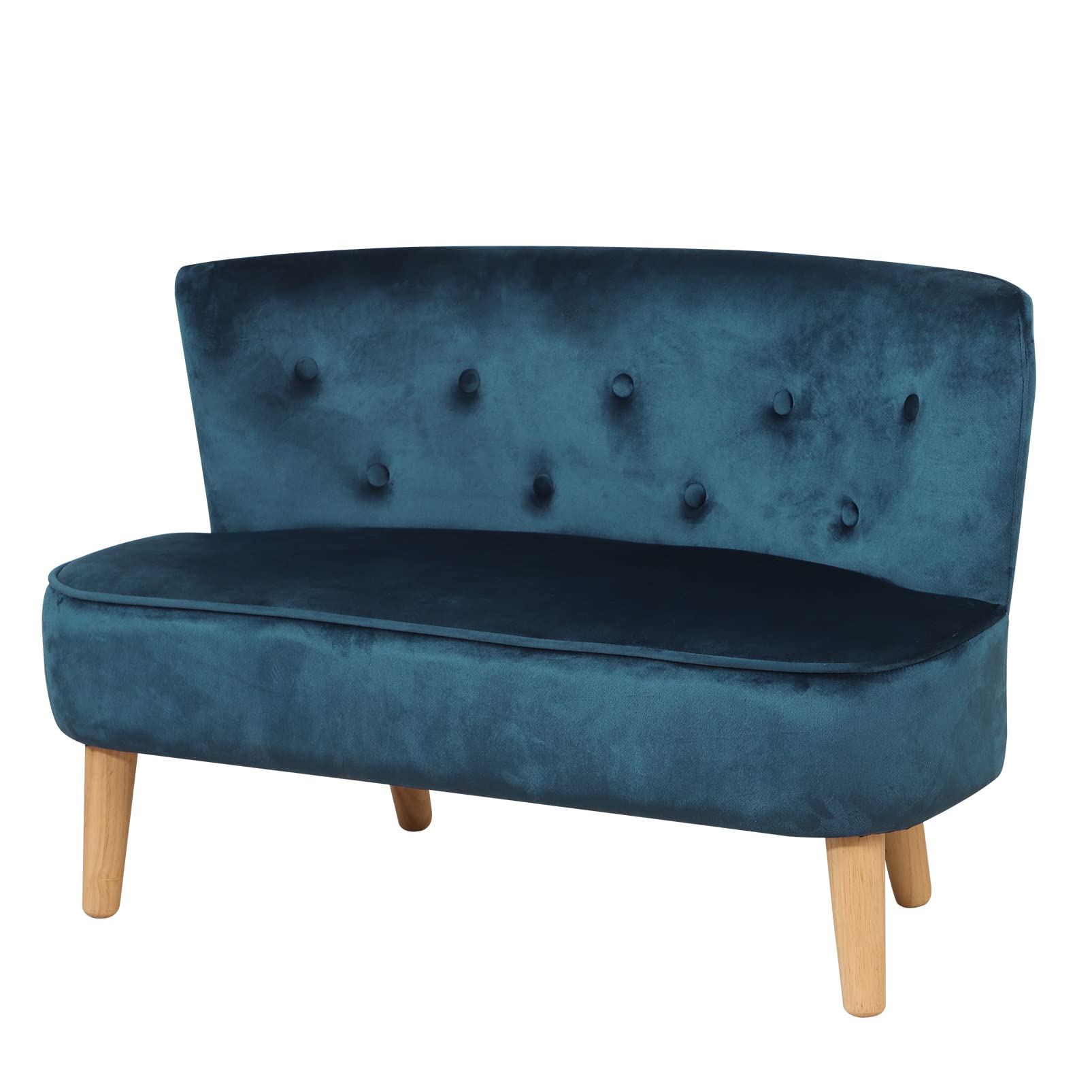 2-Seat Kids Sofa Couch with Soft Velvet Fabric & Sturdy Wooden Frame - Toddler Furniture for Ages 3-6 - 35.6