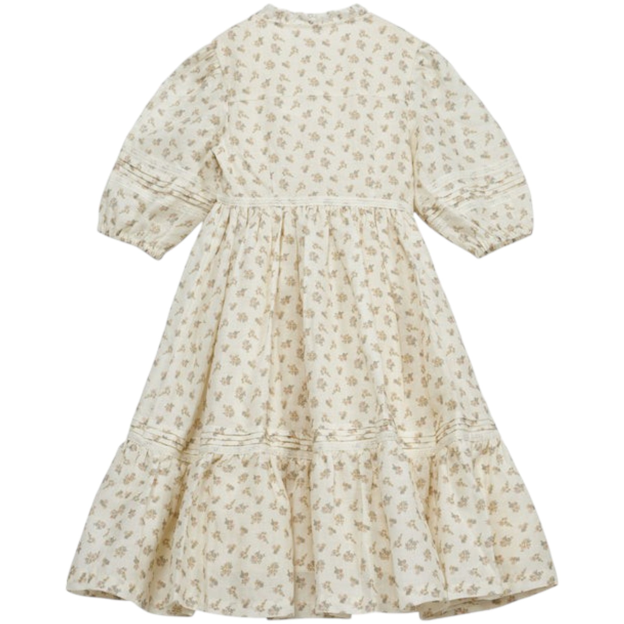 C'era Una Volta Madelaine Floral Maxi Dress in Cream - Elegant Boho Wedding Guest Dress for Summer Beach Parties & Garden Events