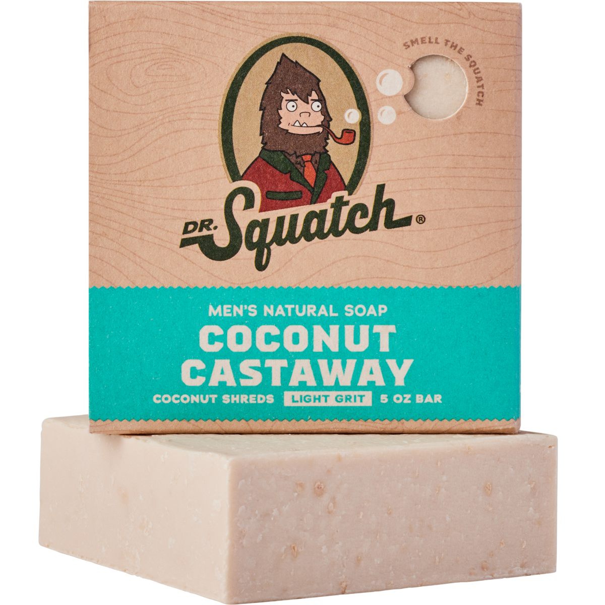 Dr. Squatch Coconut Castaway Bar Soap - Natural Men's Soap with Coconut Oil & Shea Butter for Smooth Skin - Perfect for Shower, Gym & Travel