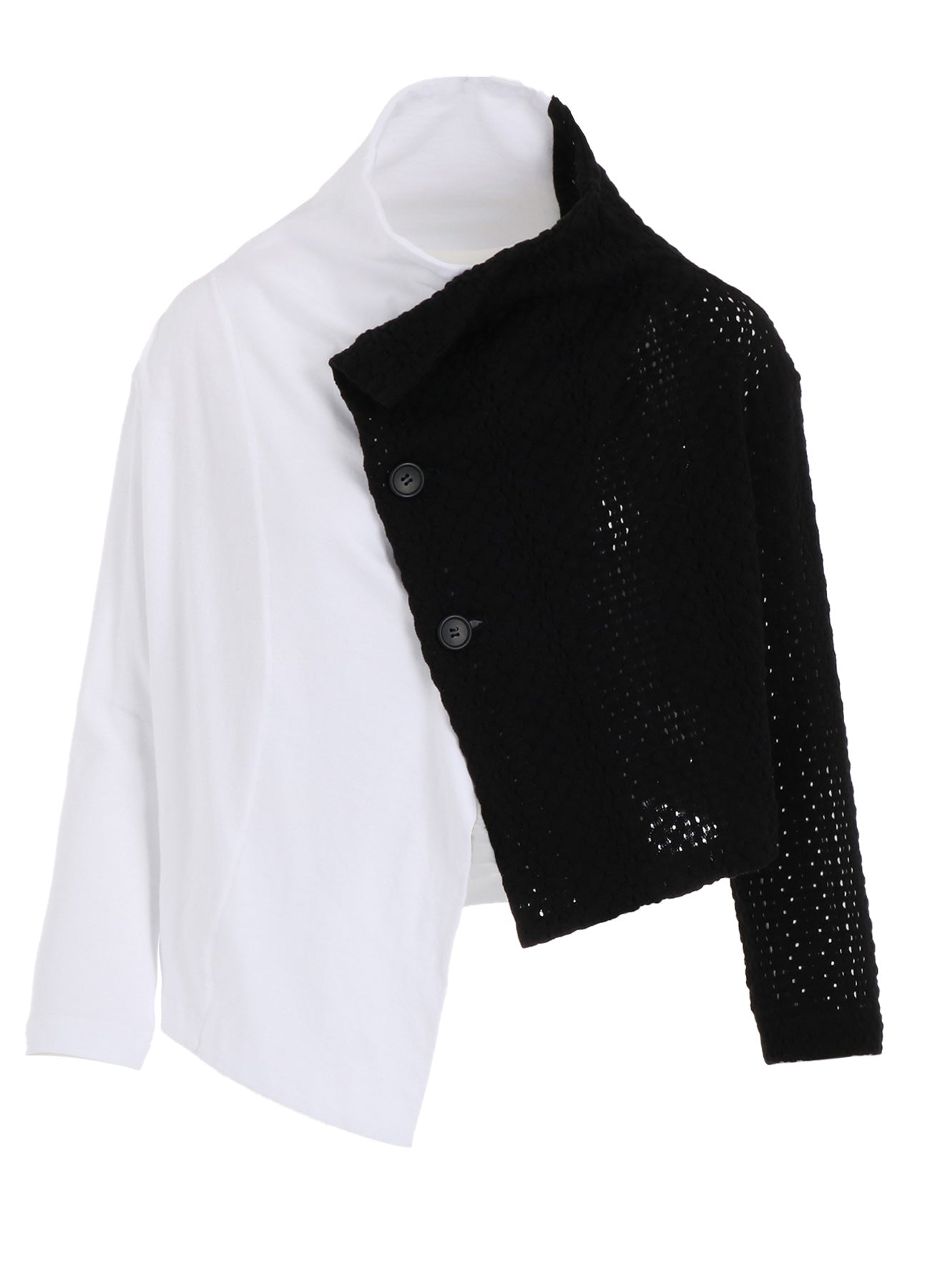 Stylish Cotton Jersey & Lace Off-Neck 3-Button Jacket for Women - Perfect for Casual Outings, Office Wear & Spring Layering