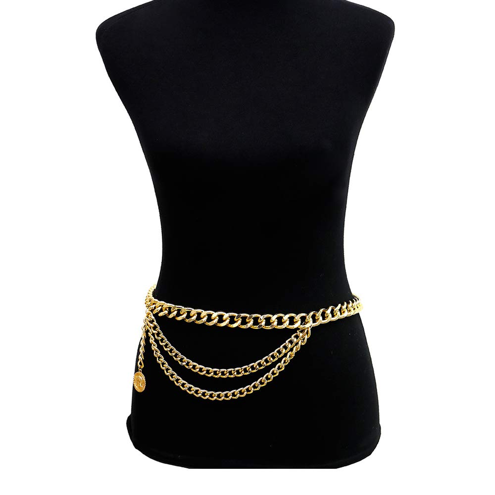 Adjustable Multilayer Alloy Waist Chain for Women - Gold Body Jewelry for Jeans & Dresses | Perfect for Parties, Weddings & Beach Outfits | Size S