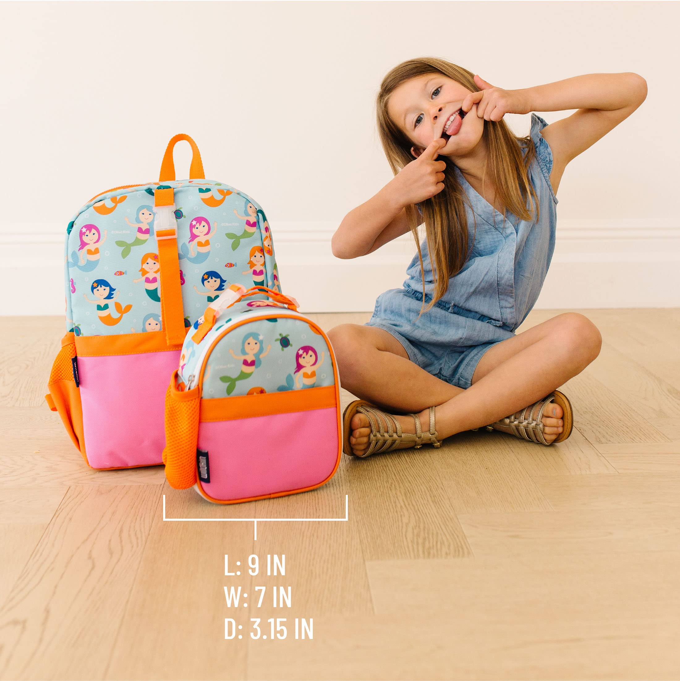 Wildkin Insulated Clip-in Kids Lunch Box - Leak Proof & Durable for School, Travel & Picnics - Mermaid Design for Girls - Perfect for Snacks, Sandwiches & Drinks