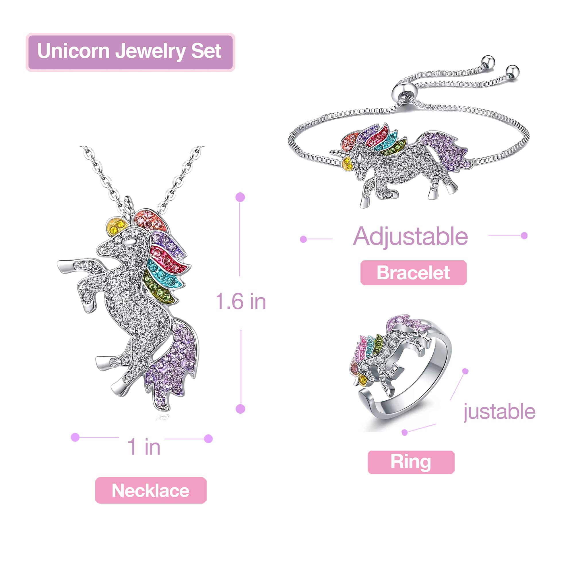 Unicorn Princess Dress Up Costume Set for Girls – Sparkly Tutu Dress, Tiara & Jewelry for Birthday, Halloween & Pretend Play