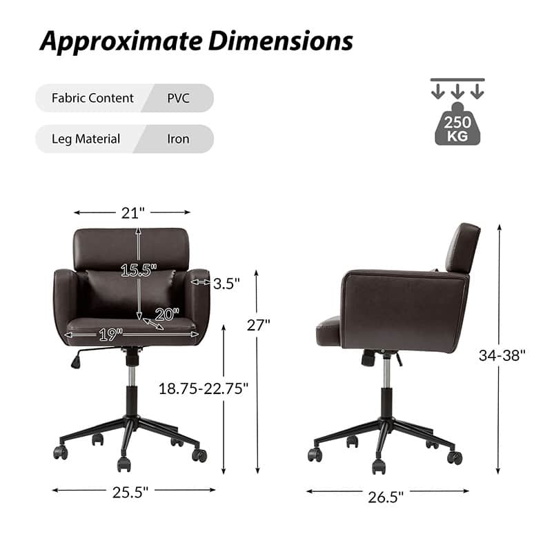 Sabina Ergonomic Office Chair with Adjustable Lumbar Support - Comfortable Computer Desk Chair for Home & Workspace - Perfect for Long Hours Sitting, Gaming & Remote Work