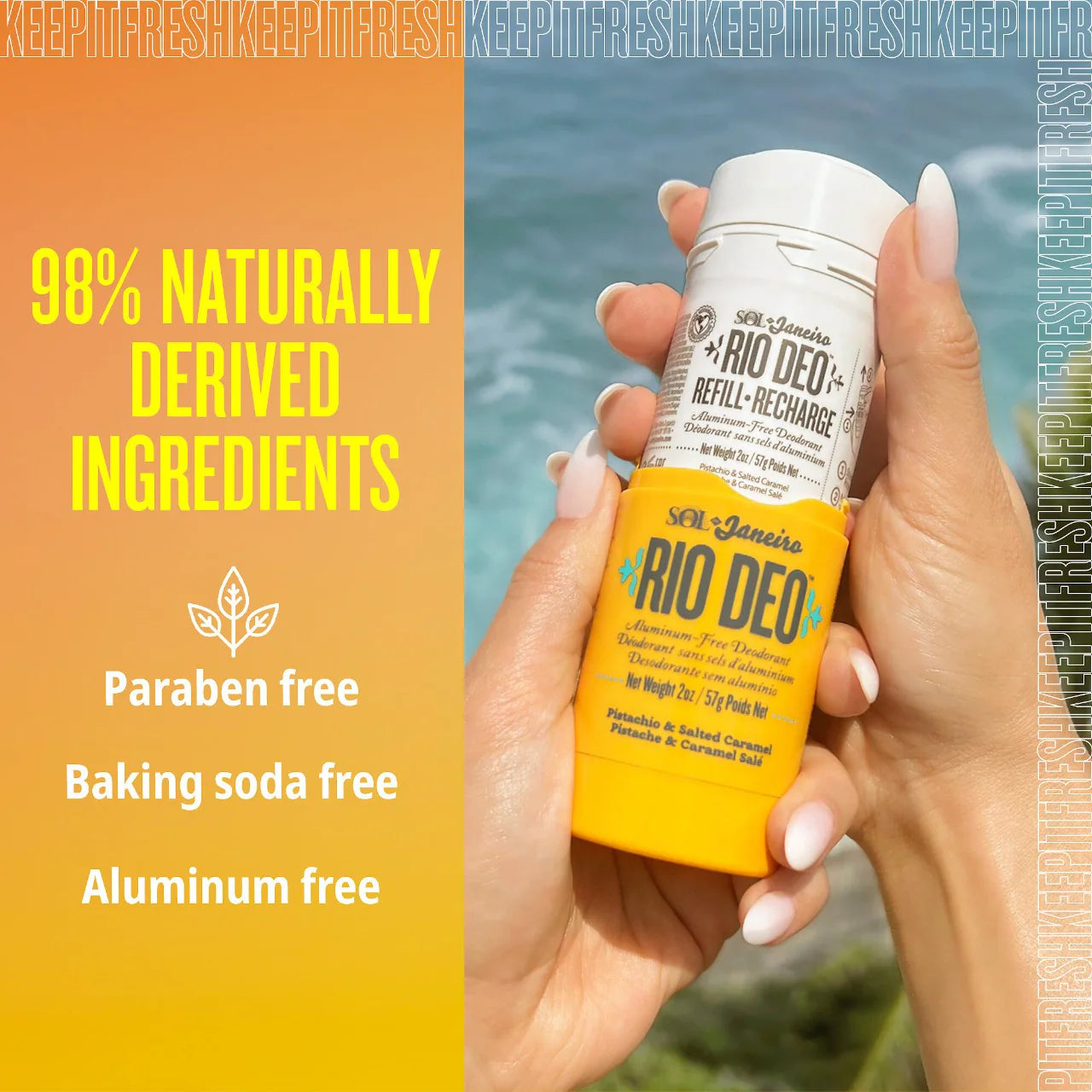 Sol de Janeiro Rio Deo Aluminum Free Deodorant - Natural & Vegan Deodorant for Women & Men - Fresh & Long-Lasting Protection - Perfect for Gym, Work & Daily Use