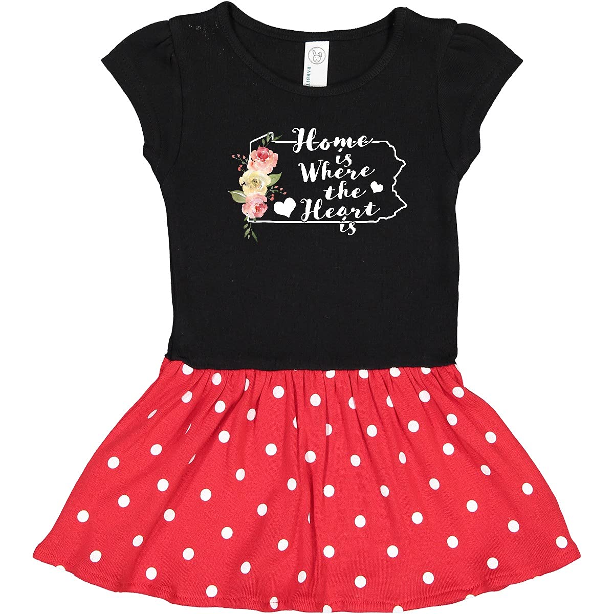 Inktastic Pennsylvania Home is Where The Heart is Watercolor Print Toddler Dress - Cute Outfit for Baby Girls, Playdates & Family Photos