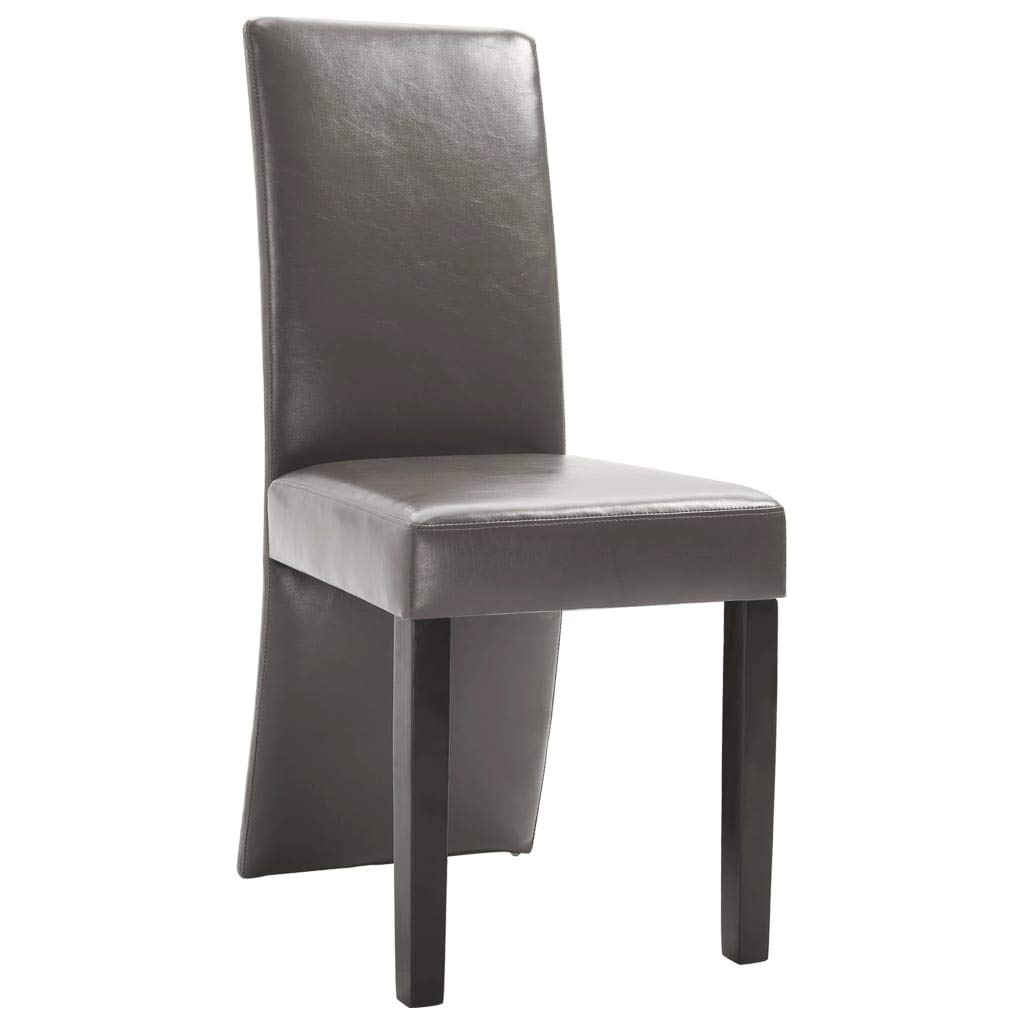 4-Piece Gray Faux Leather Dining Chairs Set - Modern Comfortable Kitchen Chairs for Dining Room, Living Room, Bedroom & Restaurant Use