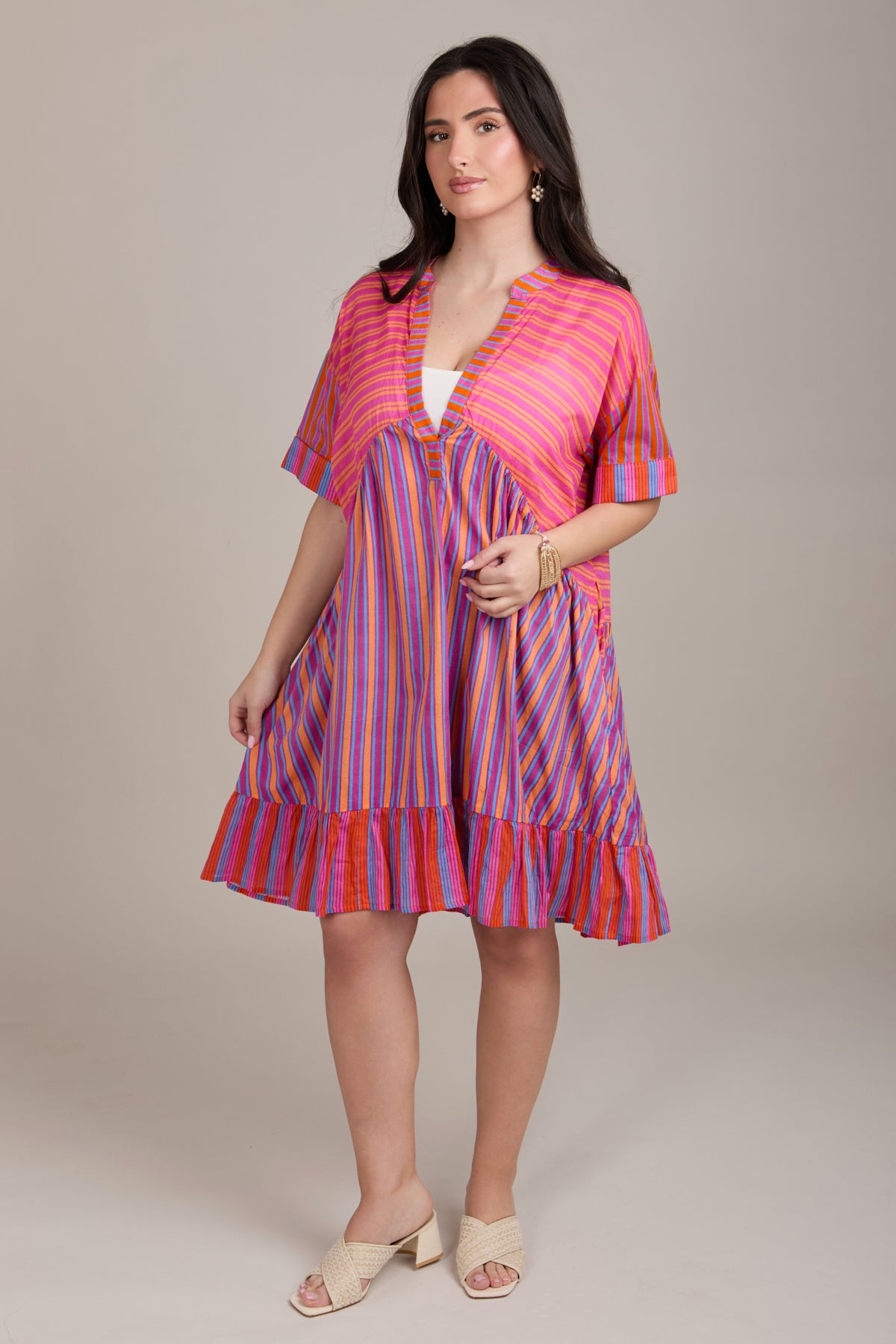 Stylish Bold Striped Cover Up Dress for Women - Perfect for Beach, Pool, and Summer Vacations