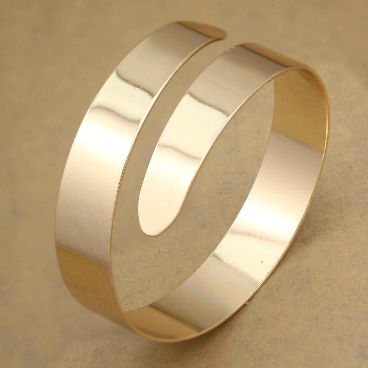 Egyptian Cleopatra Style Swirl Snake Arm Cuff Bracelet - Gold & Silver Armlet Bangle for Women - Perfect for Costume Parties, Halloween, Belly Dance & Boho Fashion