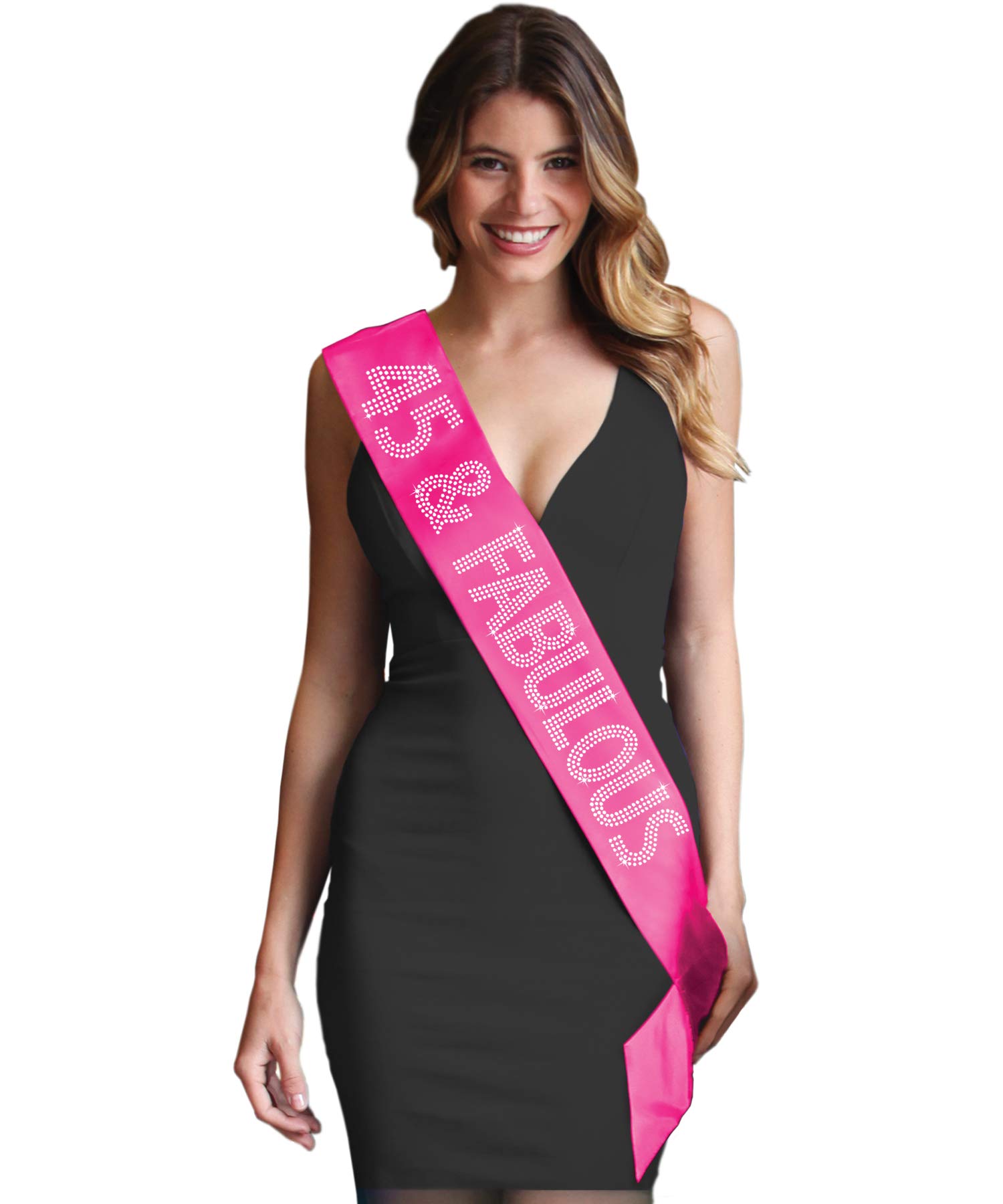 45th Birthday Party Decorations - Crystal Rhinestones 45 & Fabulous Premium Satin Sash - Elegant 45th Birthday Gifts for Women - Perfect for Milestone Celebrations, Birthday Parties & Special Occasions
