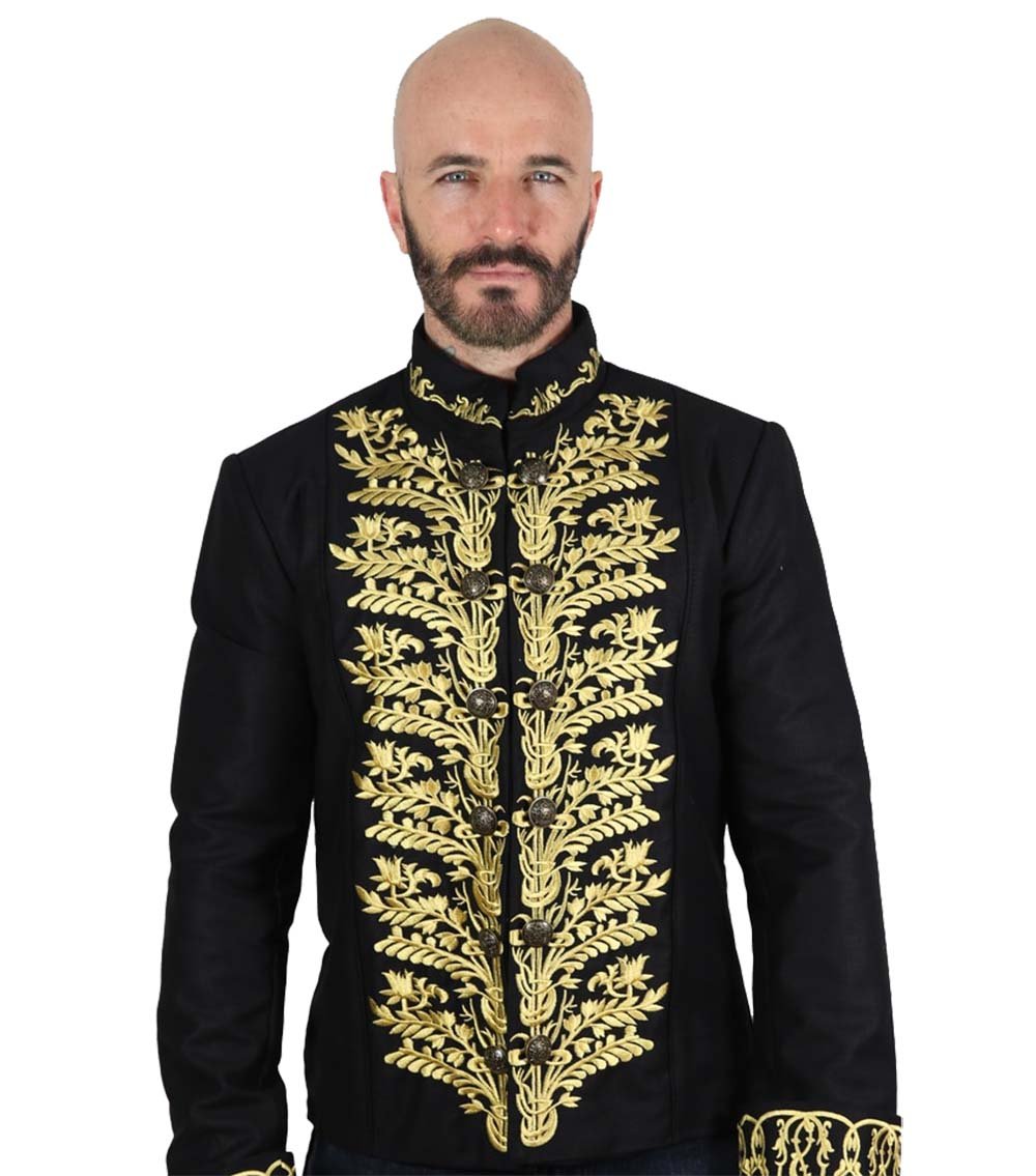Handmade Steampunk Jacket for Men - Vintage Pirate Coat with Strong Brocade Fabric - Gothic Victorian Costume Jacket - Perfect for Cosplay, Renaissance Fairs & Halloween Costumes