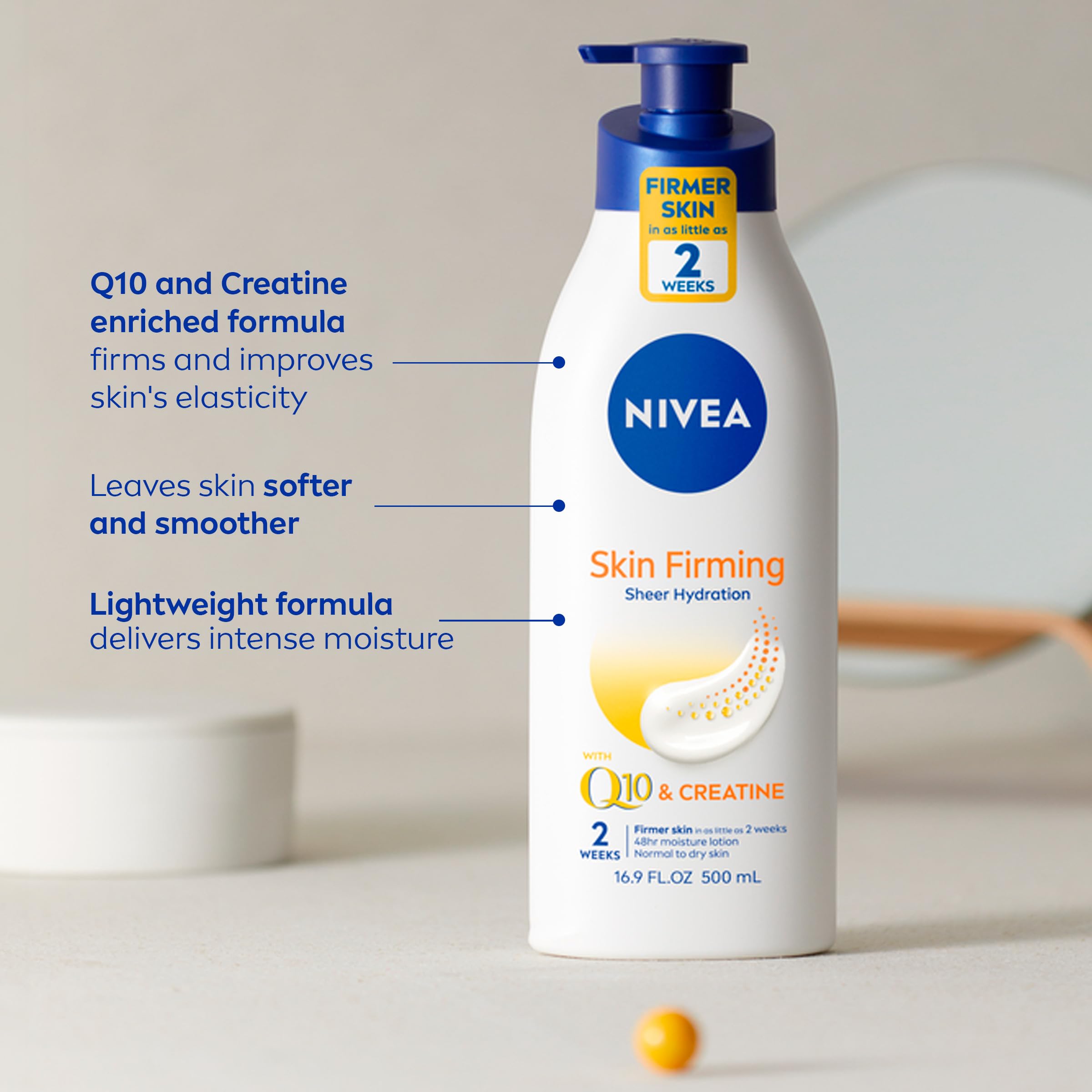 NIVEA Skin Firming Body Lotion & Gel Cream Set - Hydrating & Tightening 16.9oz Lotion + 6.7oz Gel - Perfect for Daily Moisturizing & Anti-Aging Body Care Routine