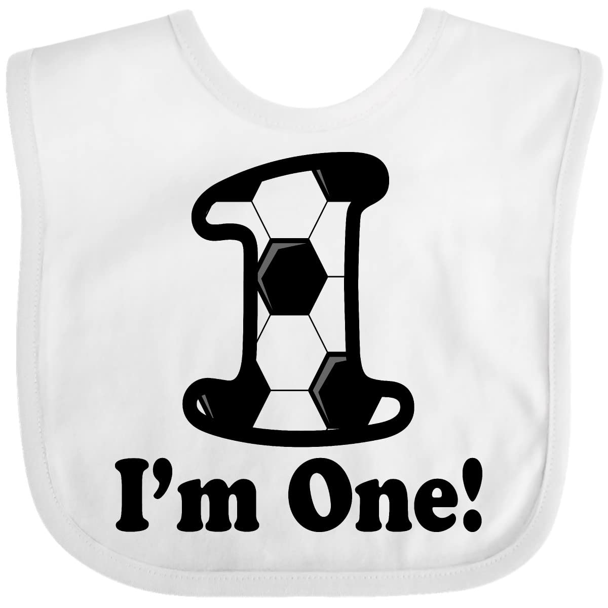 Inktastic First Birthday Soccer Bib for 1 Year Old Boys - Soft Cotton Baby Drool Bibs for Toddler Mealtime, Party Celebrations & Photo Shoots