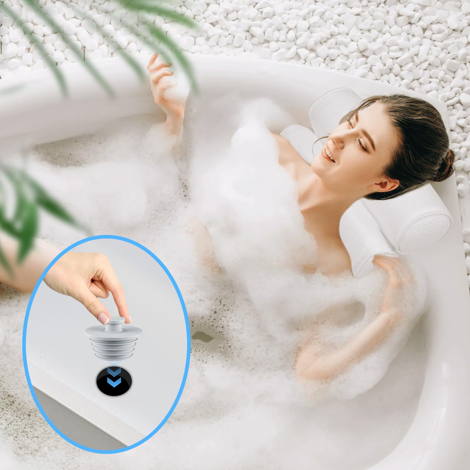 2-Pack Silicone Bathtub Drain Stopper - Universal Sink & Shower Plug for Bathroom, Kitchen, Washbasin - Leak-Proof, Durable Rubber Tub Plug for Home & Travel Use