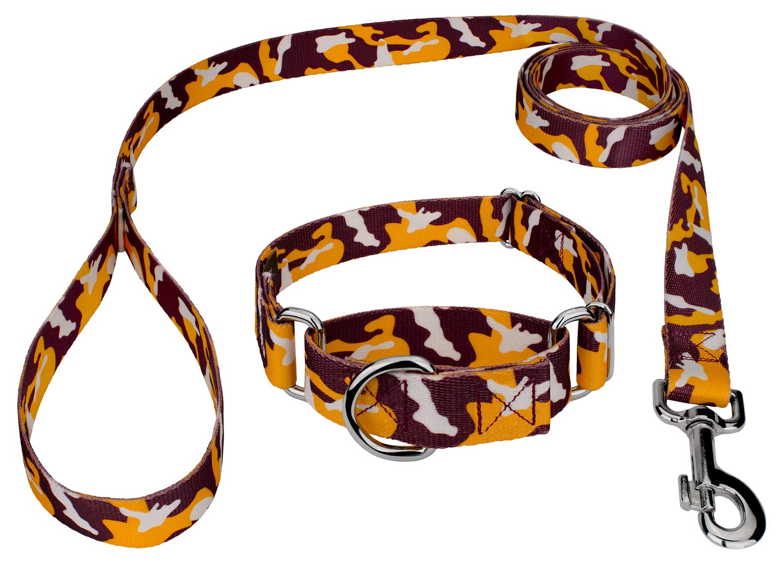 Country Brook Petz Martingale Dog Collar and Leash Set - 14 Sporty Designs for Training, Walking & Running - Adjustable No-Slip Collar for Medium & Large Dogs - Perfect for Active Pets & Outdoor Adventures