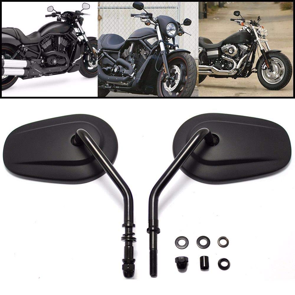 Black Matte Motorcycle Side Mirrors for Harley Cruiser & Touring Models (XL 883, 1200) - Durable Replacement Mirrors for Enhanced Safety & Style - Perfect for City Riding & Long-Distance Cruising