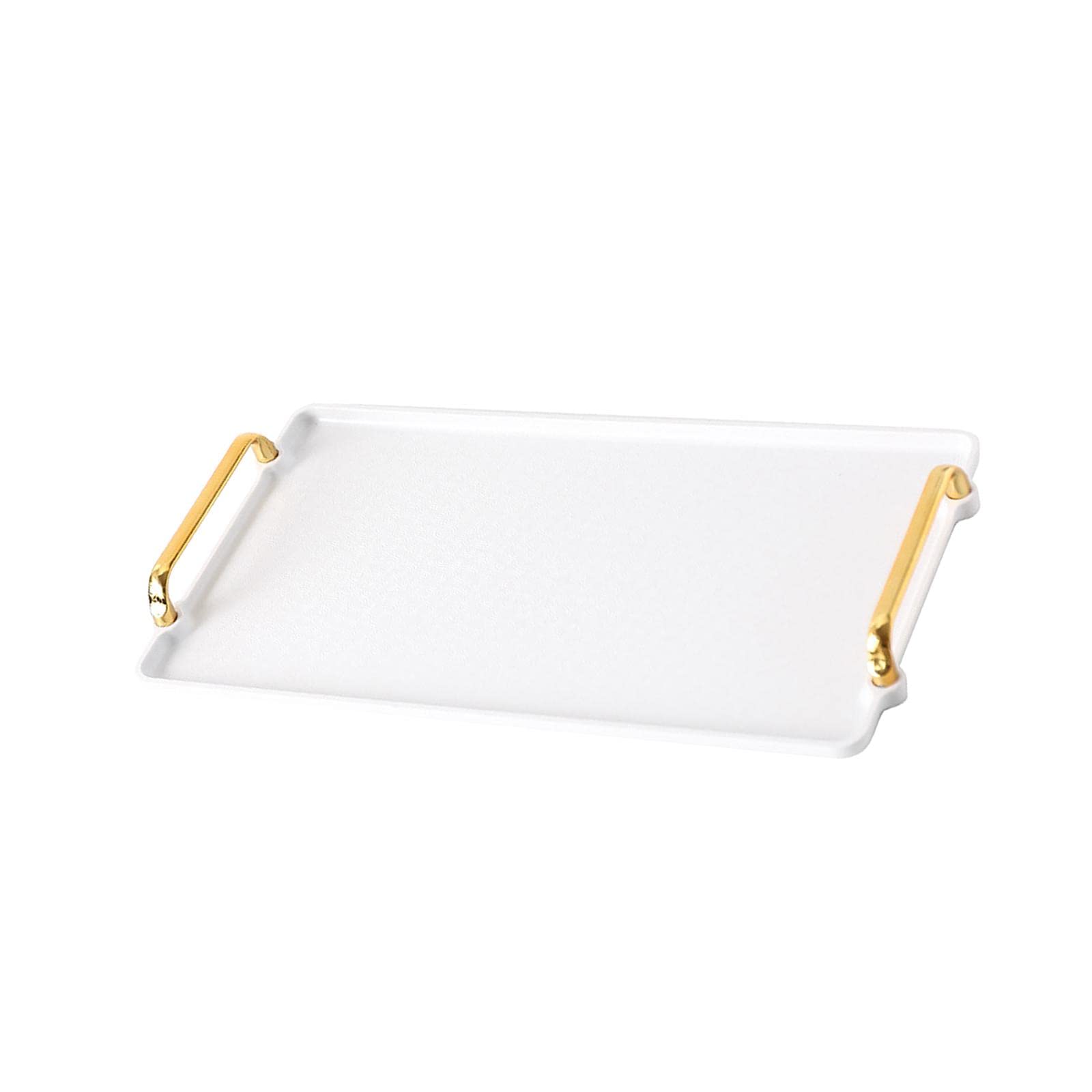B Baosity White Plastic Serving Tray - Rectangular Crumb Catcher for Biscuits, Snacks & Desserts | Multi-Purpose Tableware Plate for Food Serving, Jewelry Storage & Household Use | Perfect for Parties, Picnics & Kitchen Organization
