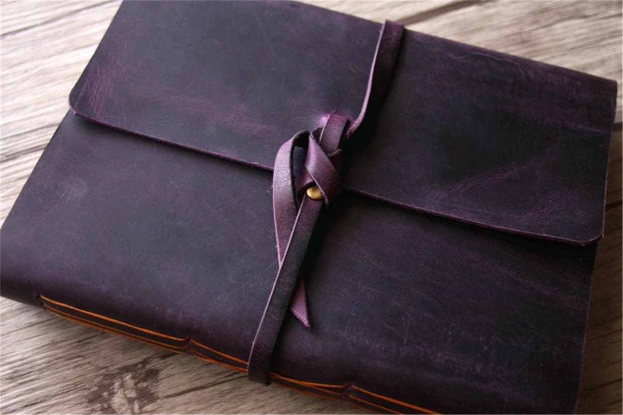 Premium Purple Italian Leather Journal - Handmade Writing Notebook for Men & Women - Perfect for Travel, Journaling & Gift Giving
