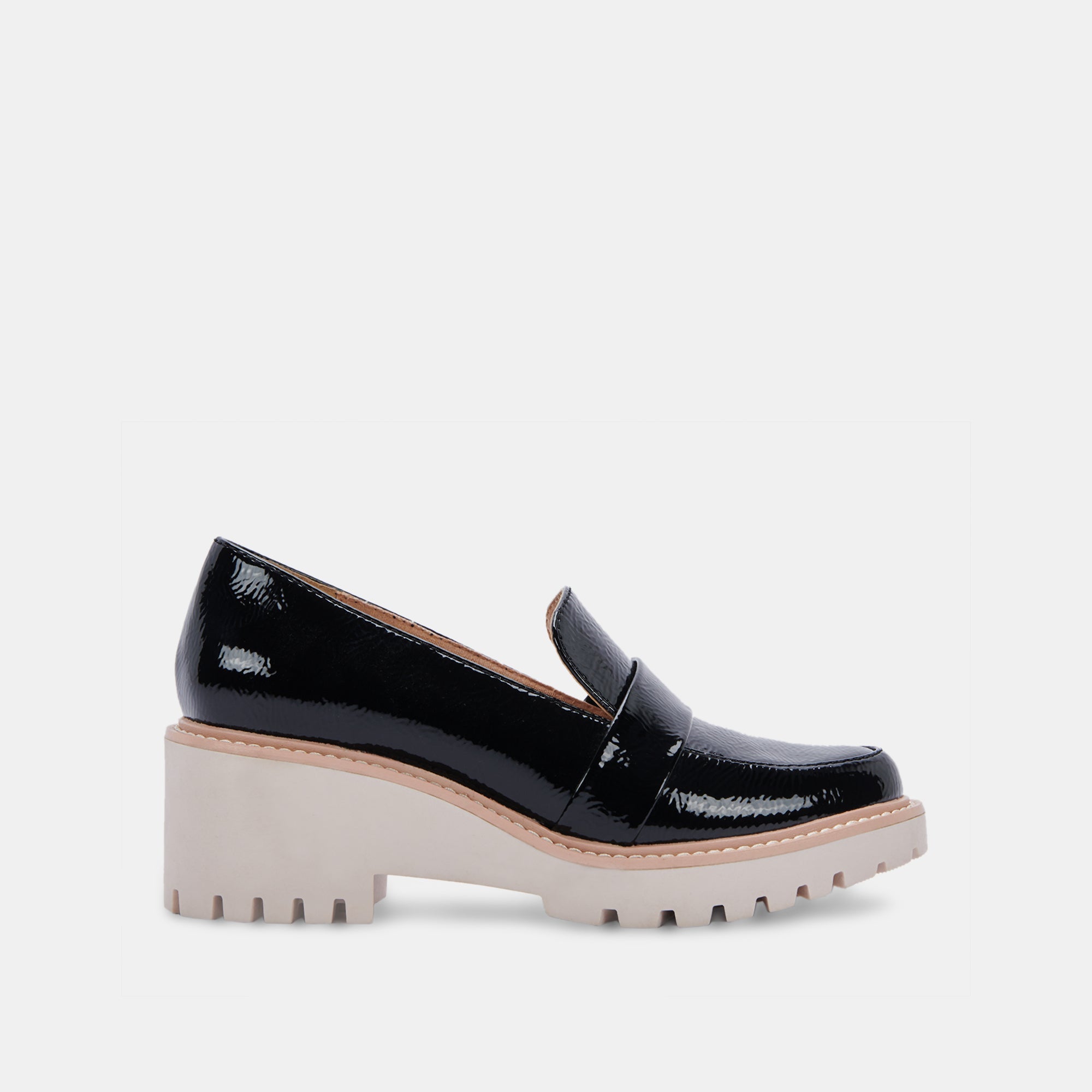 Stylish HENRI Patent Leather Loafers for Women - Black STELLA Collection by re:vita | Perfect for Office, Casual Wear & Special Occasions