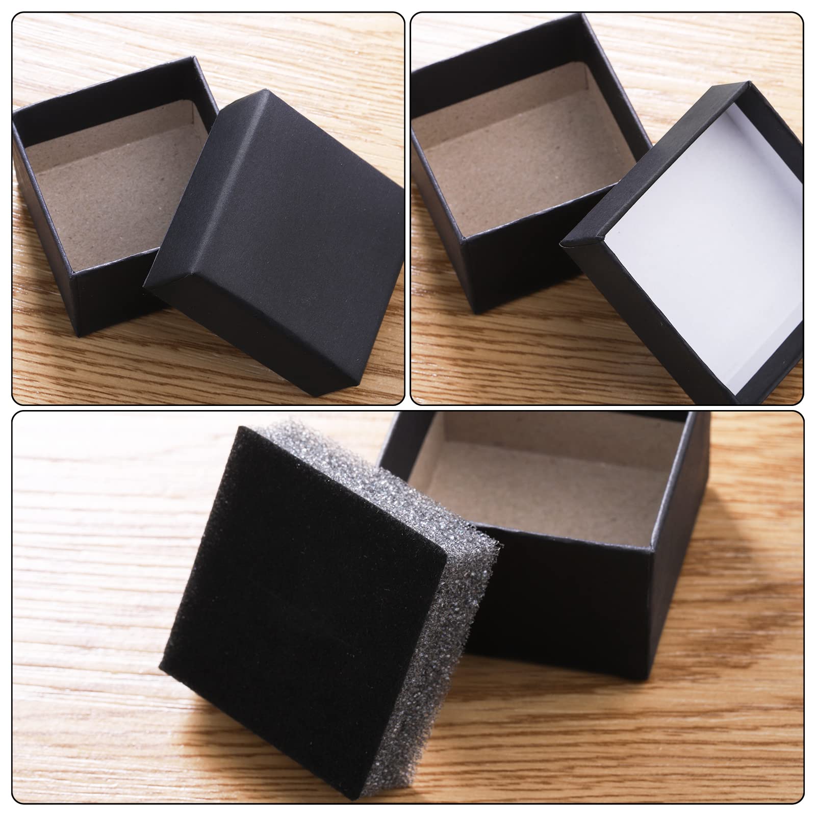 Fasmov 48 Pack Black Jewelry Gift Box with Foam Insert - Ring & Earring Display Case for Jewelry Sets - Perfect for Wedding, Engagement, Anniversary Gifts & Jewelry Storage