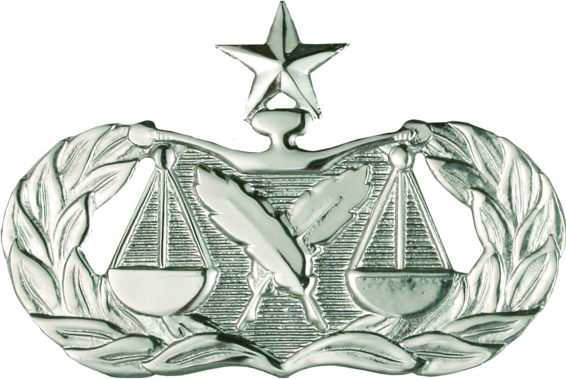 Air Force No Shine Senior Paralegal Badge - Durable Military ID for Law Professionals | Perfect for Court, Office & Security Clearance