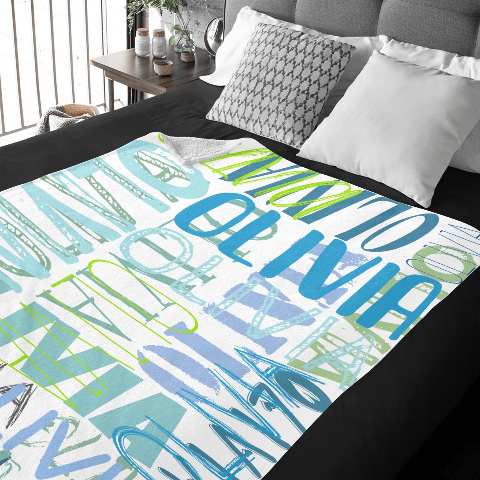 Personalized Monogram Blanket with Name - Baby & Adult Gift for Cozy Comfort