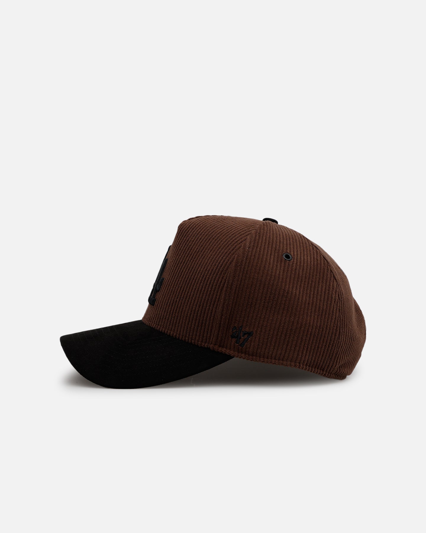 47 Brand Los Angeles Dodgers 'Barren' Snapback Hat - Adjustable Corduroy Baseball Cap in Brown/Black for Men's Sports & Streetwear Fashion