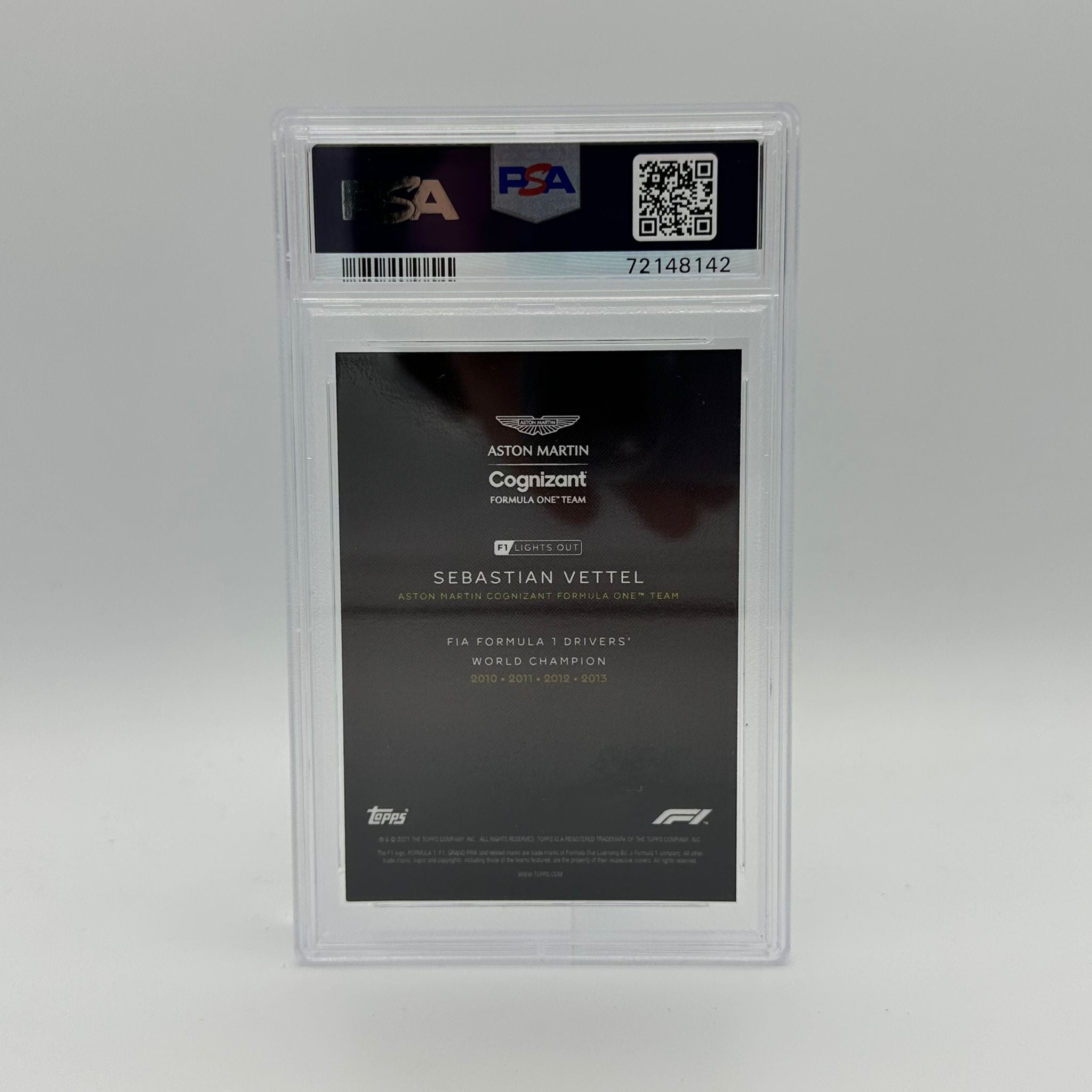 PSA 9 Graded 59/75 Sebastian Vettel Racing Card - 2010 F1 World Champion Collectible - Perfect for Sports Memorabilia Displays & Formula 1 Fan Collections