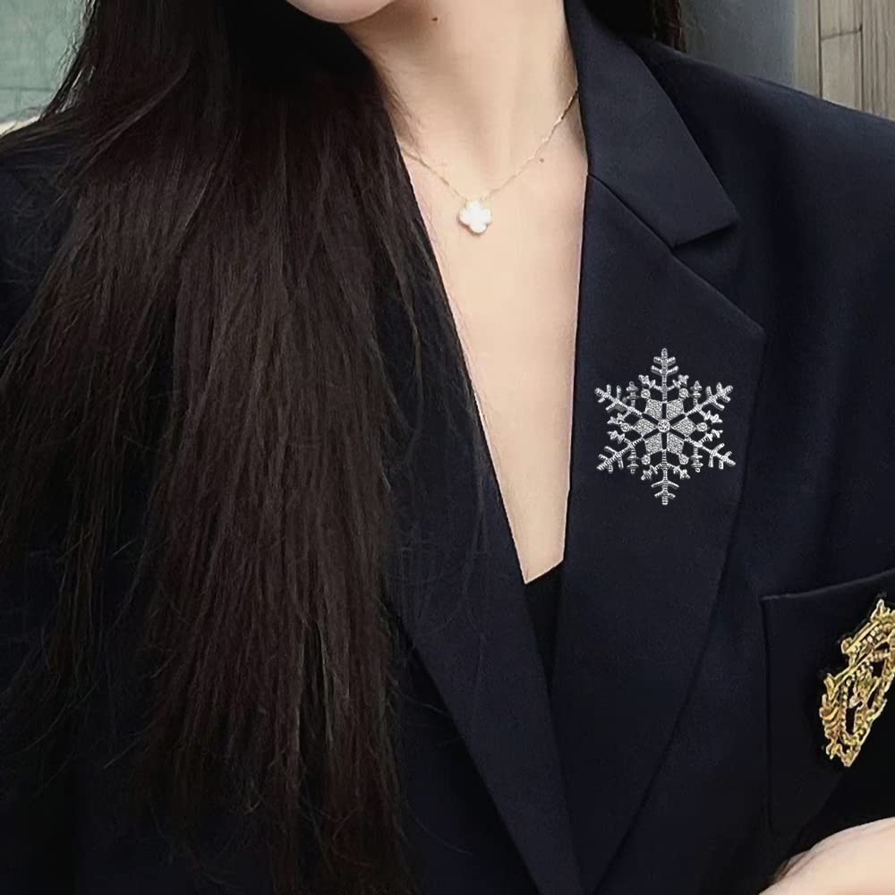 XGALBLA Fashion Clear Austrian Crystal Winter Snowflake Brooch Pin for Women - Elegant Holiday Jewelry Gift for Christmas, Party, Wedding & Winter Outfits