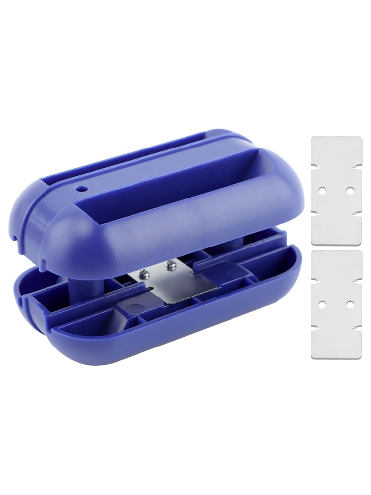 Professional Edge Banding Trimmer with 2 Tungsten Carbide Blades - Hand Planer for Woodworking, Chamfering & Deburring - Perfect for Trimming Edging Tape, Removing Burrs & Smoothing Corners (Blue) - Ideal for DIY Projects, Furniture Making & Cabinet Refinishing