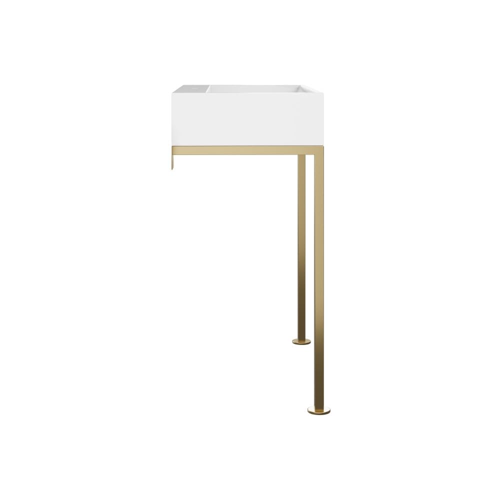 Concorde 30 Inch Modern Rectangle Bathroom Console Sink with Brushed Gold Legs - Perfect for Vanity, Powder Room, and Guest Bathroom Decor