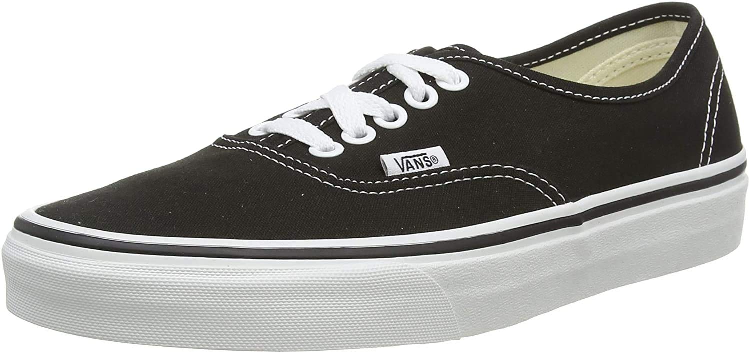 Vans Men's Classic Low-Top Sneakers - Black & White Canvas Shoes for Casual Wear, Skateboarding & Everyday Comfort | Medium Size