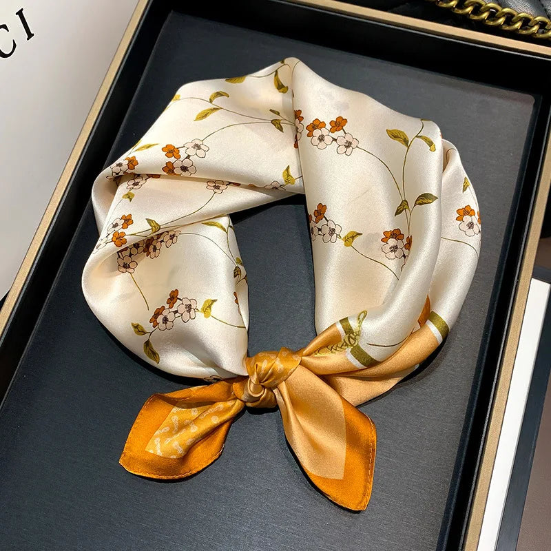 53cm Pure Silk Scarf for Women - Luxury Square Scarves & Fashionable Hair Accessories | Perfect for Hijab, Bandana, Neck Kerchief & Elegant Outfits
