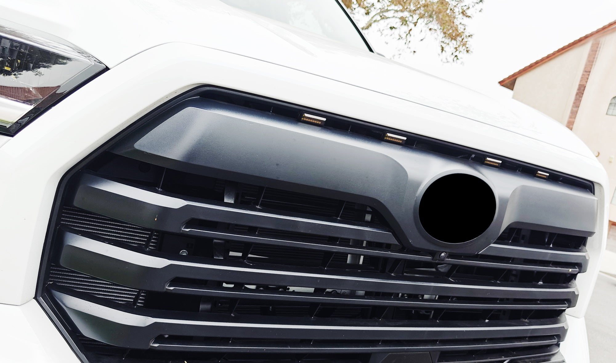4-Piece Smoked Lens White Full LED Grille Accent Lighting Kit for 2022+ Toyota Tundra - Off-Road Style & Night Driving Enhancement