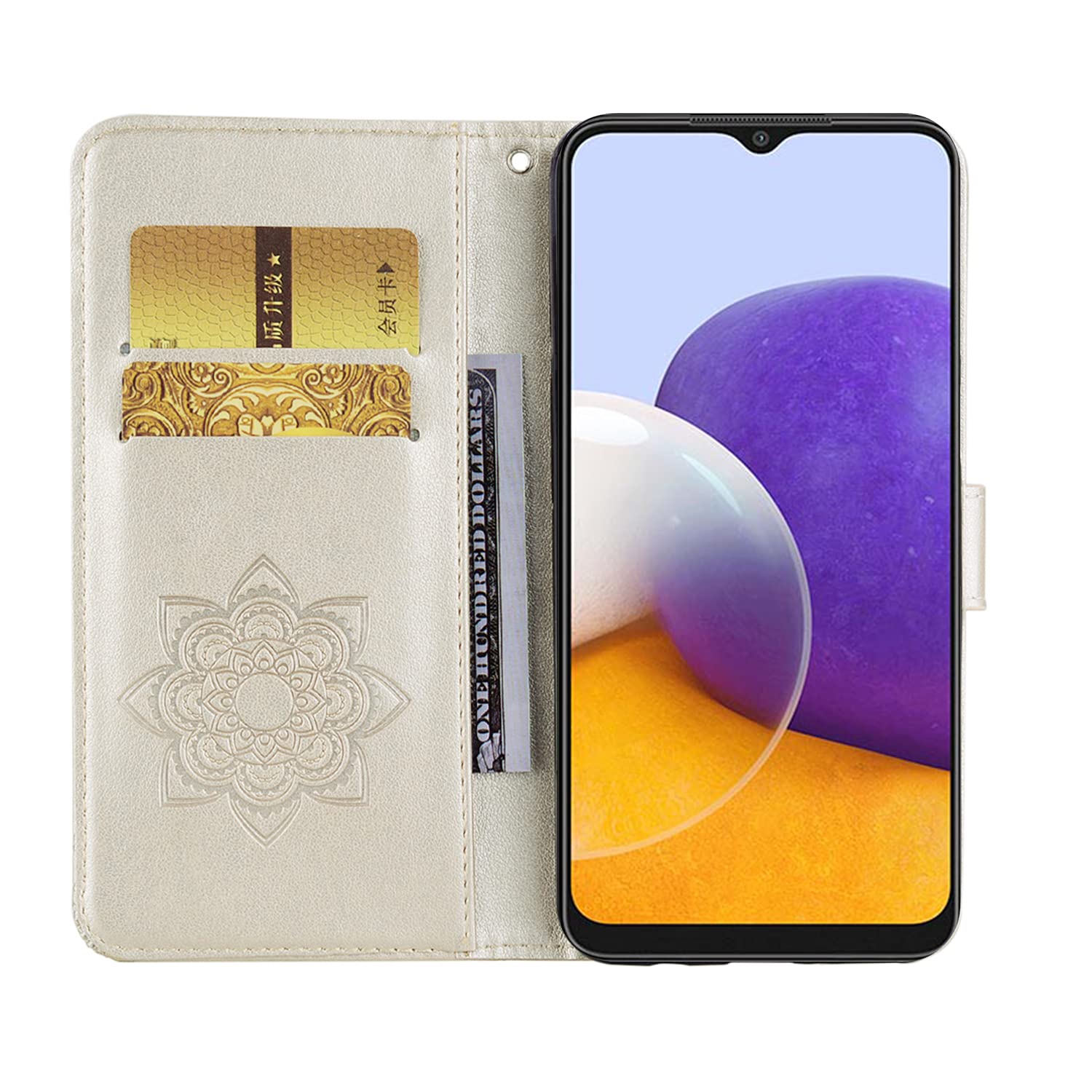 Samsung Galaxy S21 Case for Women - Glitter Bling Diamond PU Leather Wallet Phone Cover with Wrist Strap, Full Body Protective Flip Case (Owl Gold) | Perfect for Everyday Use, Travel & Gift Giving