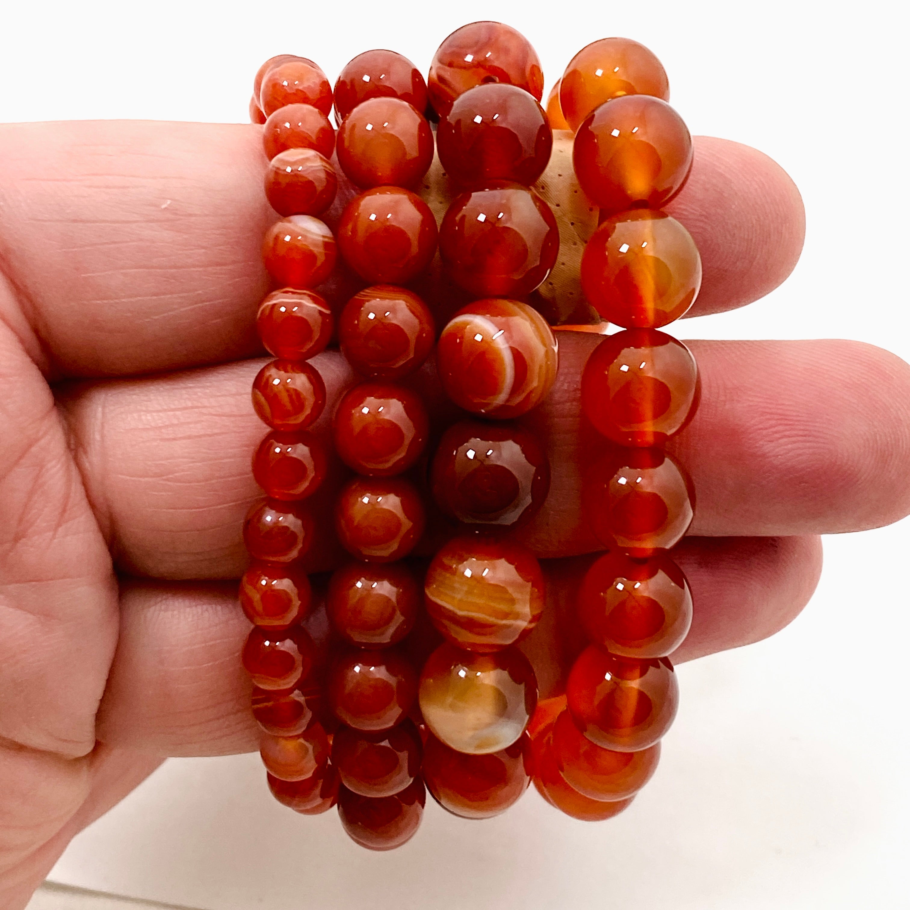 Natural Carnelian Gemstone Beaded Bracelet for Women - Healing Crystal Jewelry for Energy, Confidence & Motivation - Perfect for Yoga, Meditation & Everyday Wear