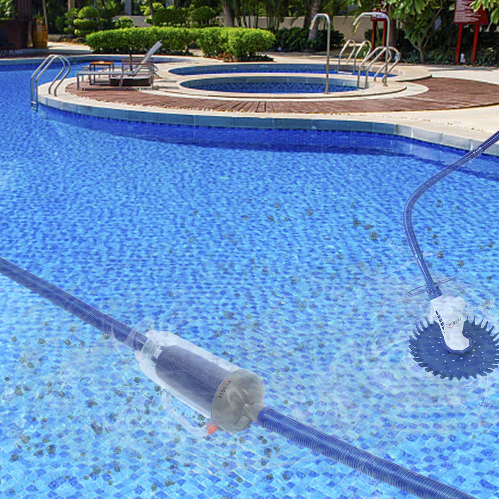 VINGLI Leaf Canister with Plastic Mesh Basket - Pool Leaf Skimmer with Handle for Leaves & Twigs - Fits Automatic Pool Vacuum Cleaners - Perfect for In-Ground & Above Ground Pools (Blue)
