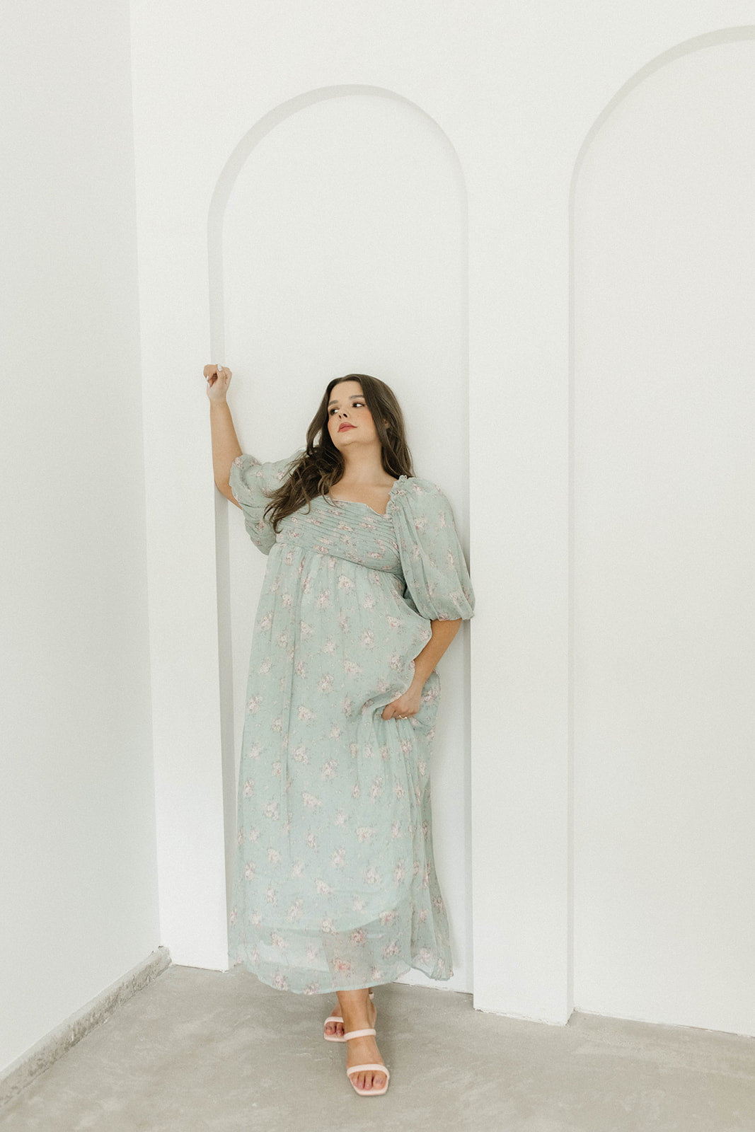 Melody Maxi Dress - Turquoise Floral Print, Bump Friendly & Inclusive Sizing (S-3XL) | Perfect for Maternity, Beach Vacations & Summer Weddings