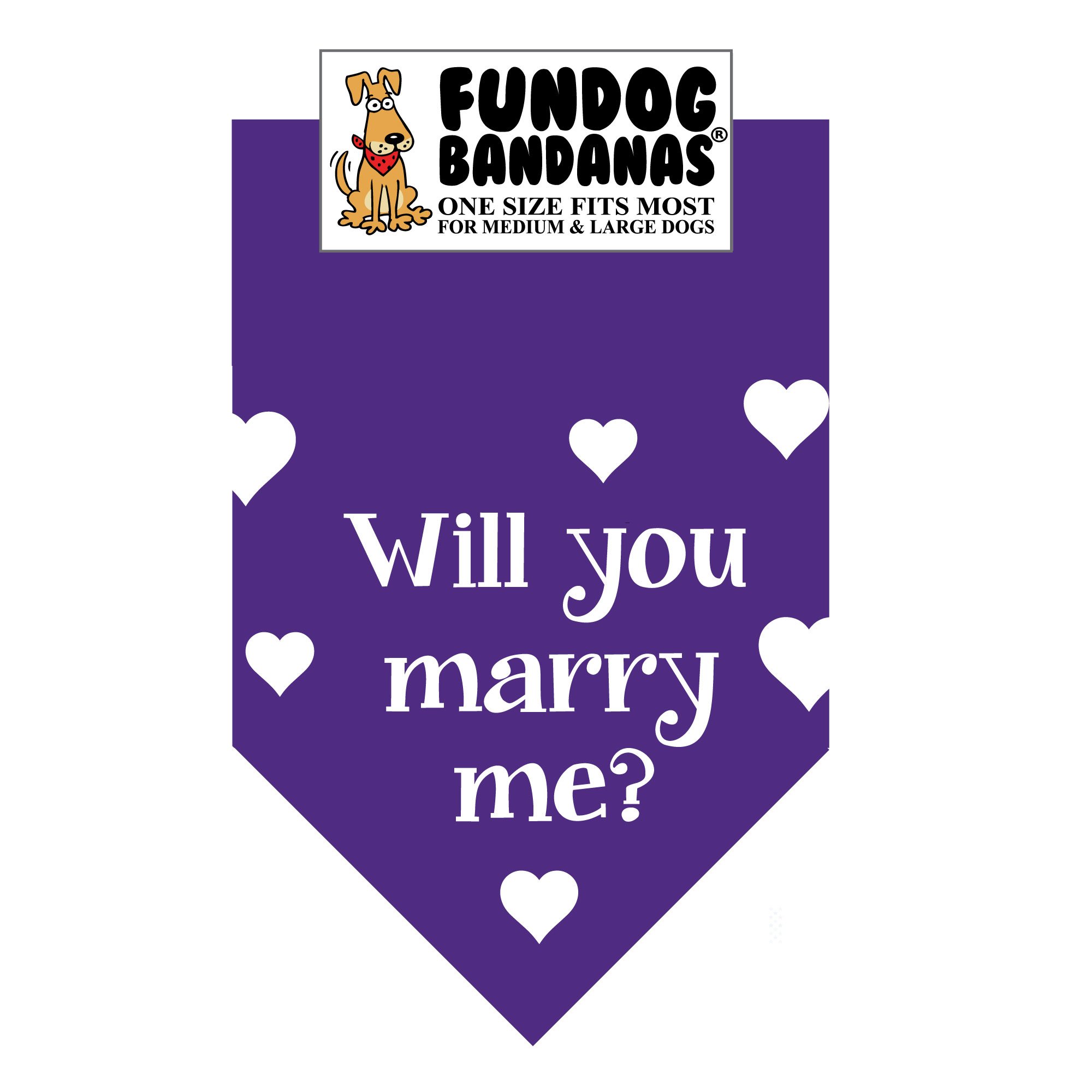 Will You Marry Me? Dog Bandana - Adjustable Pet Bandana for Medium & Large Dogs, Purple Wedding Accessory - Perfect for Proposals, Pet Weddings & Photo Shoots