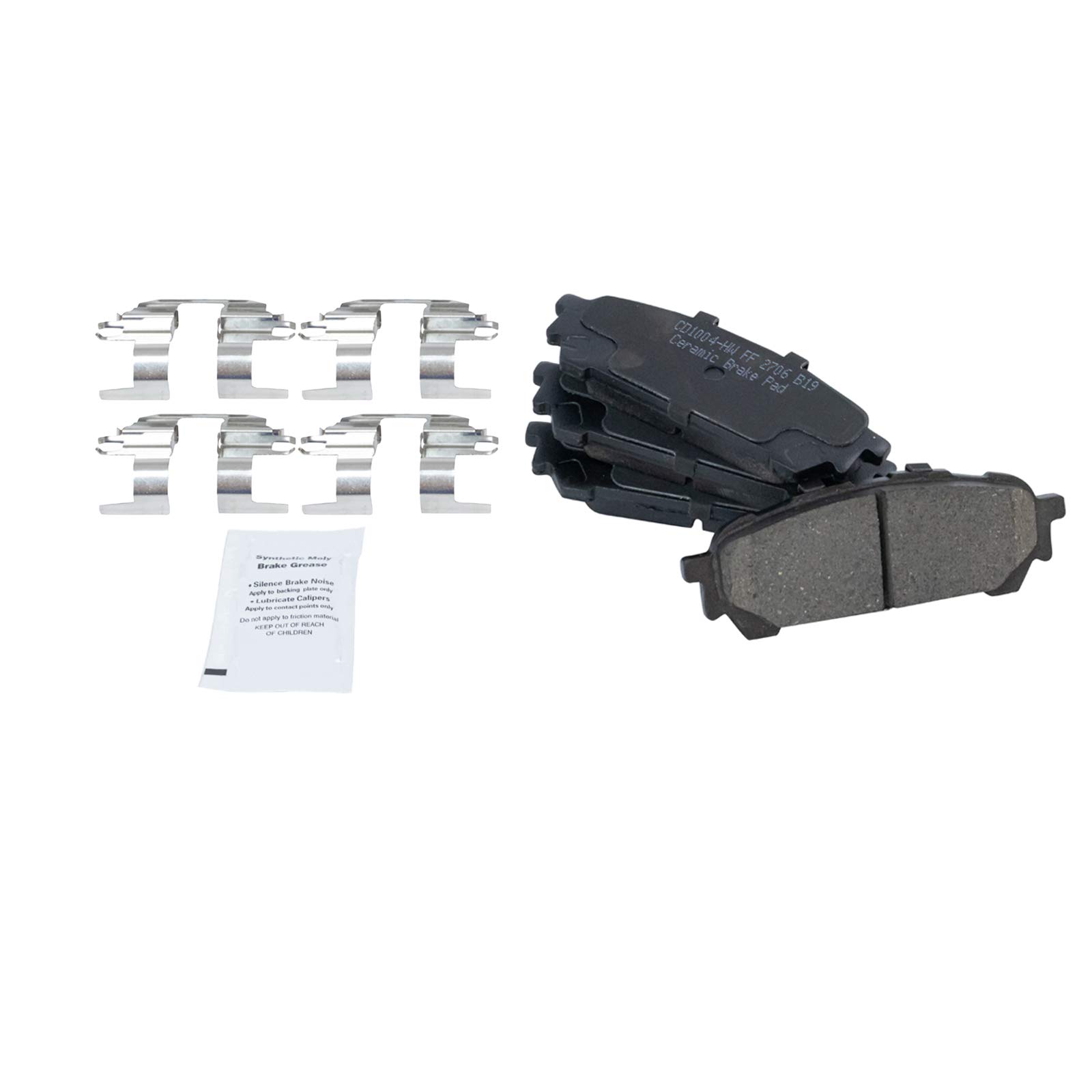 TRQ Rear Ceramic Brake Pads & Performance Rotor Caliper Kit - Compatible with Subaru Impreza, WRX, Legacy | Low Noise, High Durability | Perfect for City Driving & Performance Upgrades