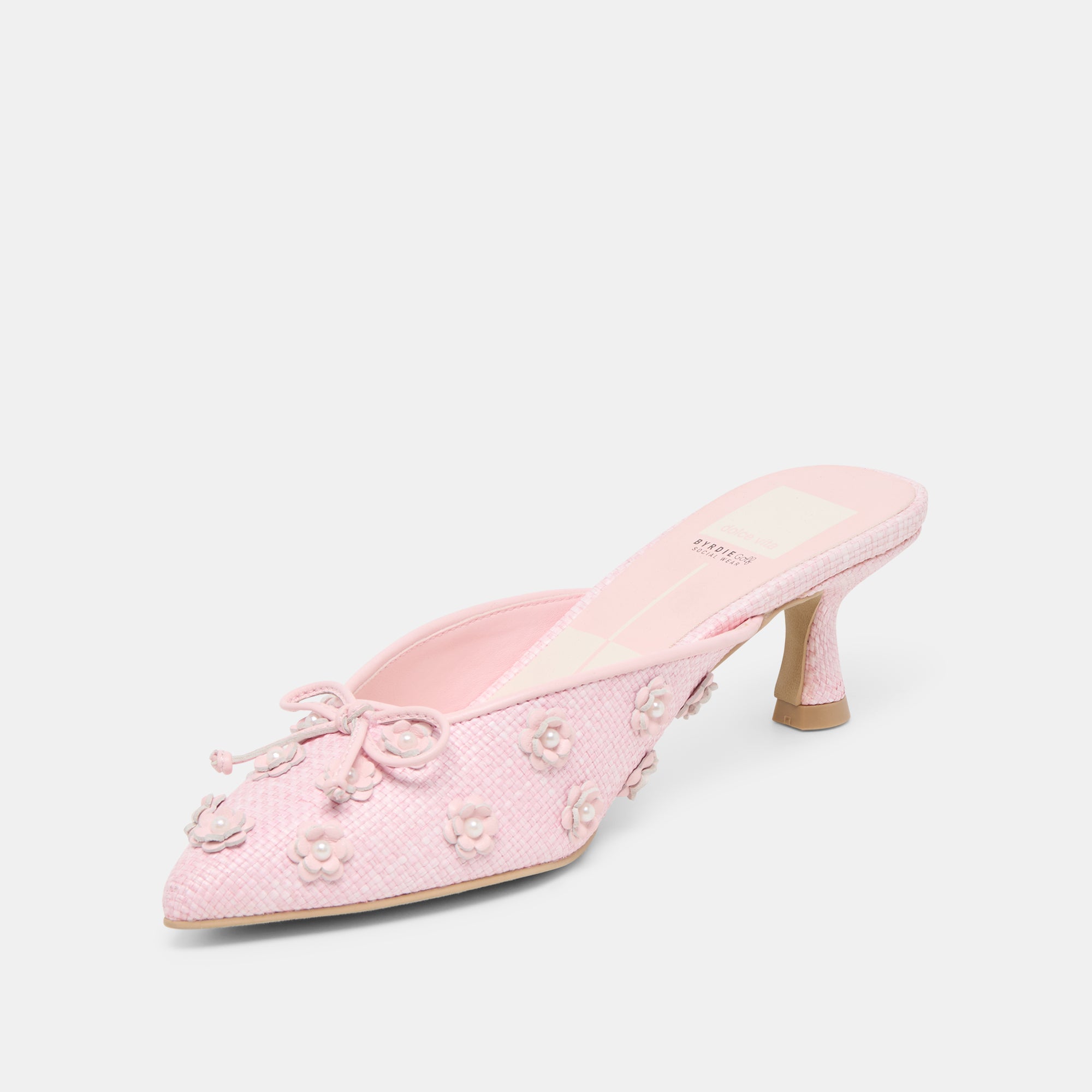 Camilo x Byrdie Golf Heels - Pink Raffia Women's Golf Shoes for Comfort & Style | Perfect for Golf Outings, Weddings & Summer Events