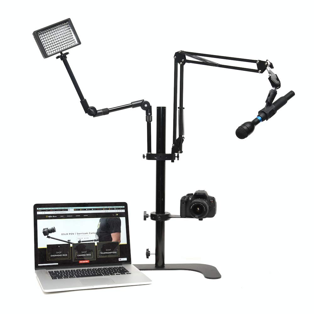 Glide Gear DST100 Desktop C-Stand - Adjustable Studio Stand for Podcasting, Live Streaming, Video Recording & Photography - Perfect for YouTube, Zoom Meetings & Content Creation