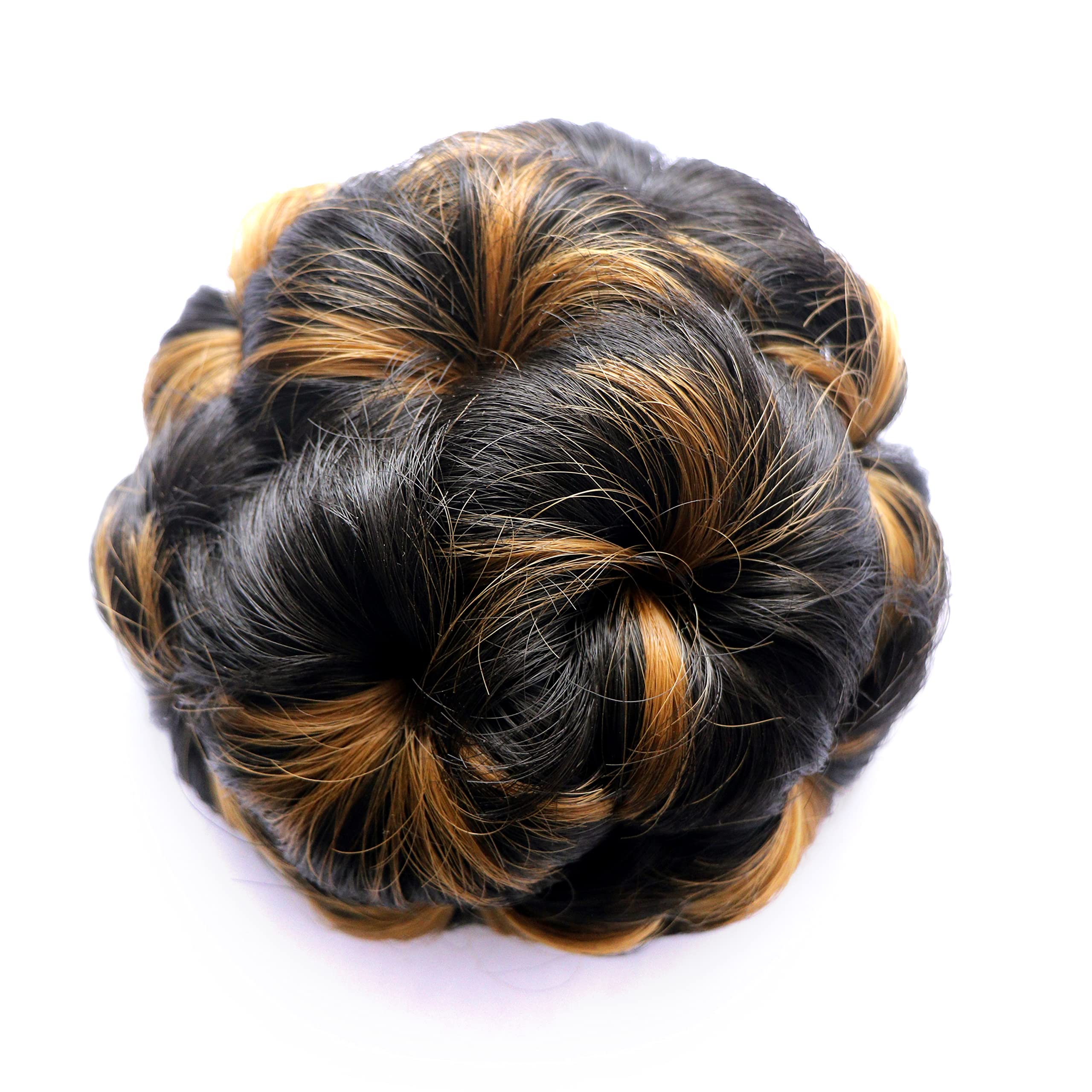Shipaara Full Synthetic Hair Juda for Women - Dark Golden Highlight Hair Extension for Bun Decoration | Perfect for Weddings, Parties & Special Events